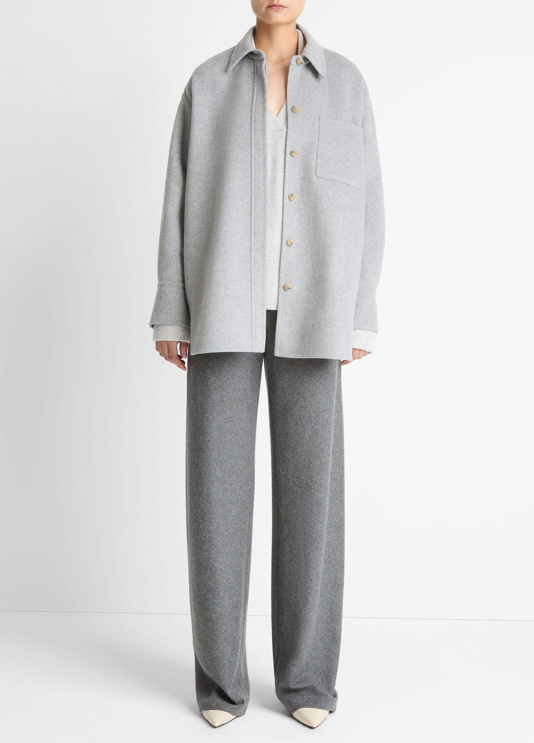 Double-Face Wool & Cashmere-Blend Shirt Jacket image number 3