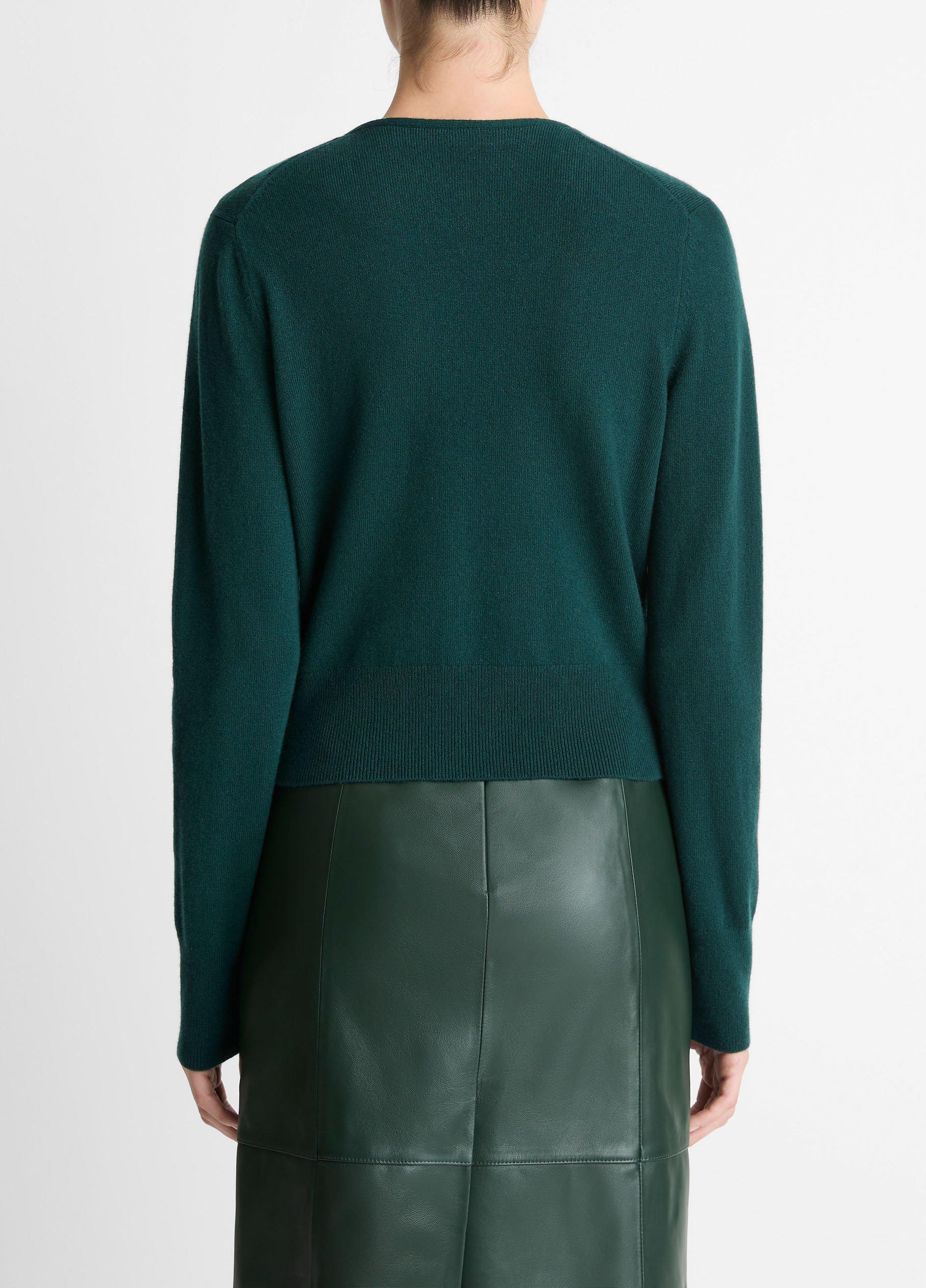 Satin-Trim Wool & Cashmere-Blend Cardigan image number 2