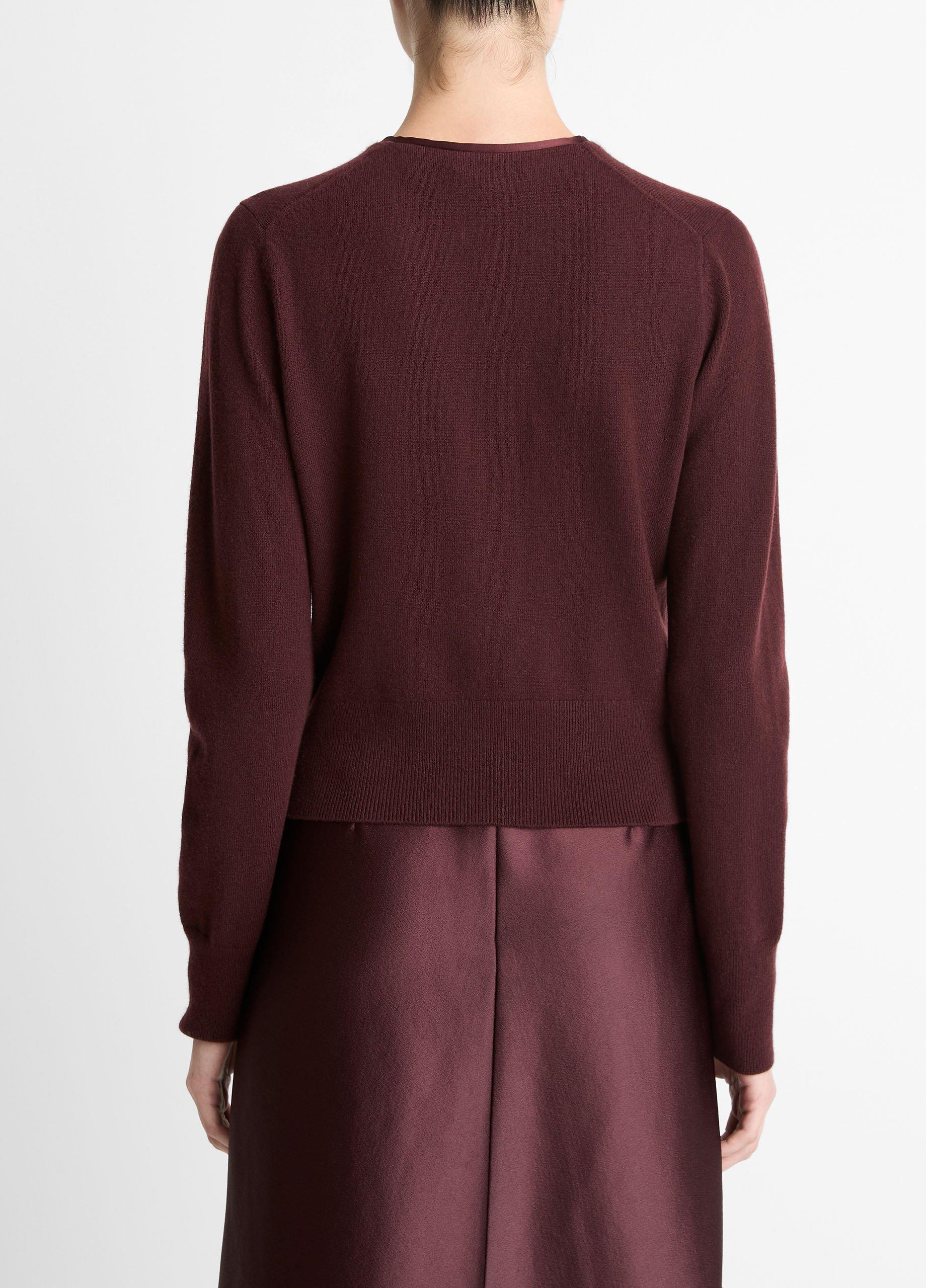 Satin-Trim Wool & Cashmere-Blend Cardigan image number 2