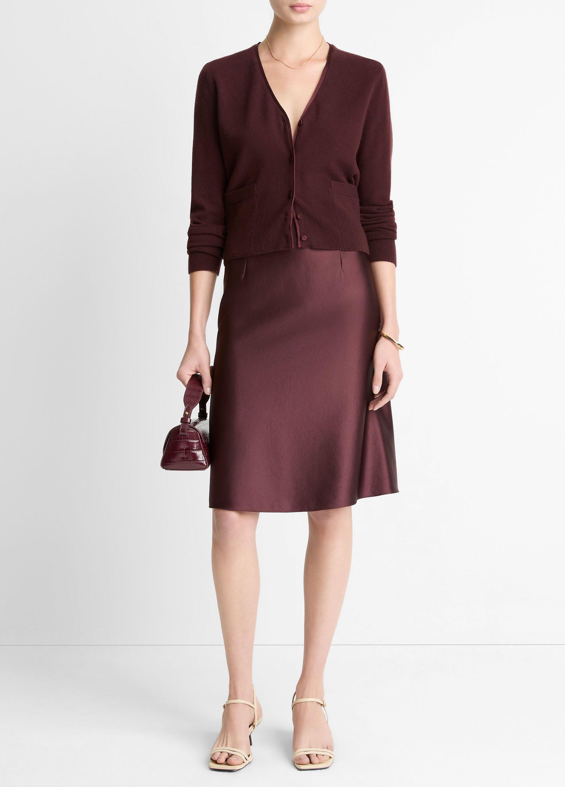 Satin-Trim Wool & Cashmere-Blend Cardigan image number 3