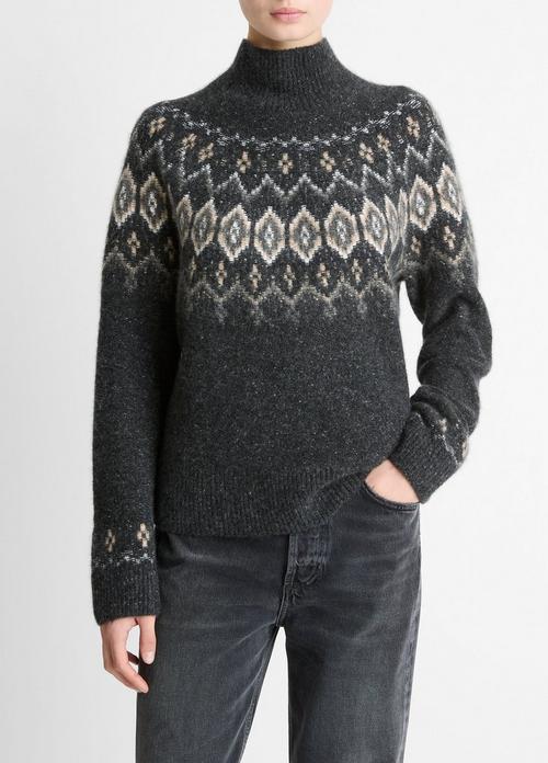 Fair Isle Donegal Cashmere Turtleneck Sweater