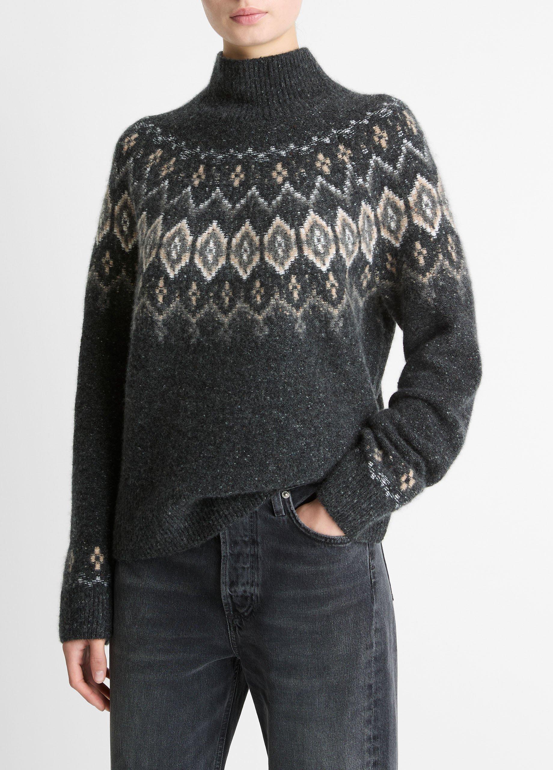 Fair Isle Donegal Cashmere Turtleneck Sweater image number 1