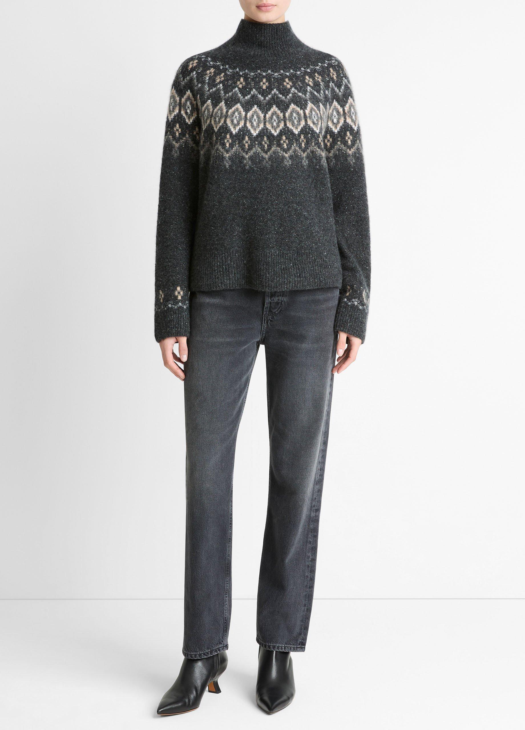 Fair Isle Donegal Cashmere Turtleneck Sweater image number 3