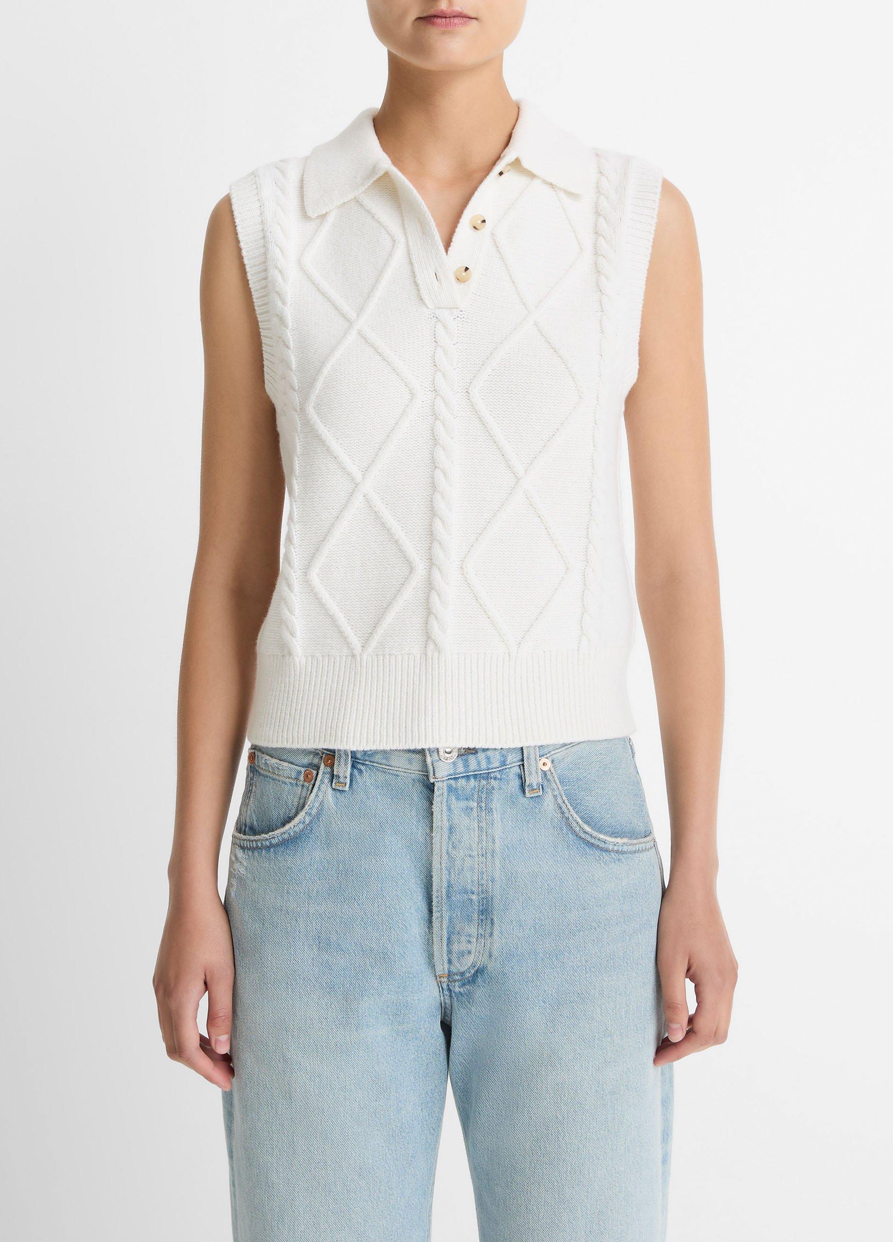 Cable-Knit Wool & Cotton-Blend Sweater Vest image number 0