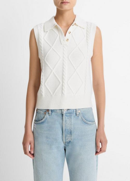 Cable-Knit Wool & Cotton-Blend Sweater Vest