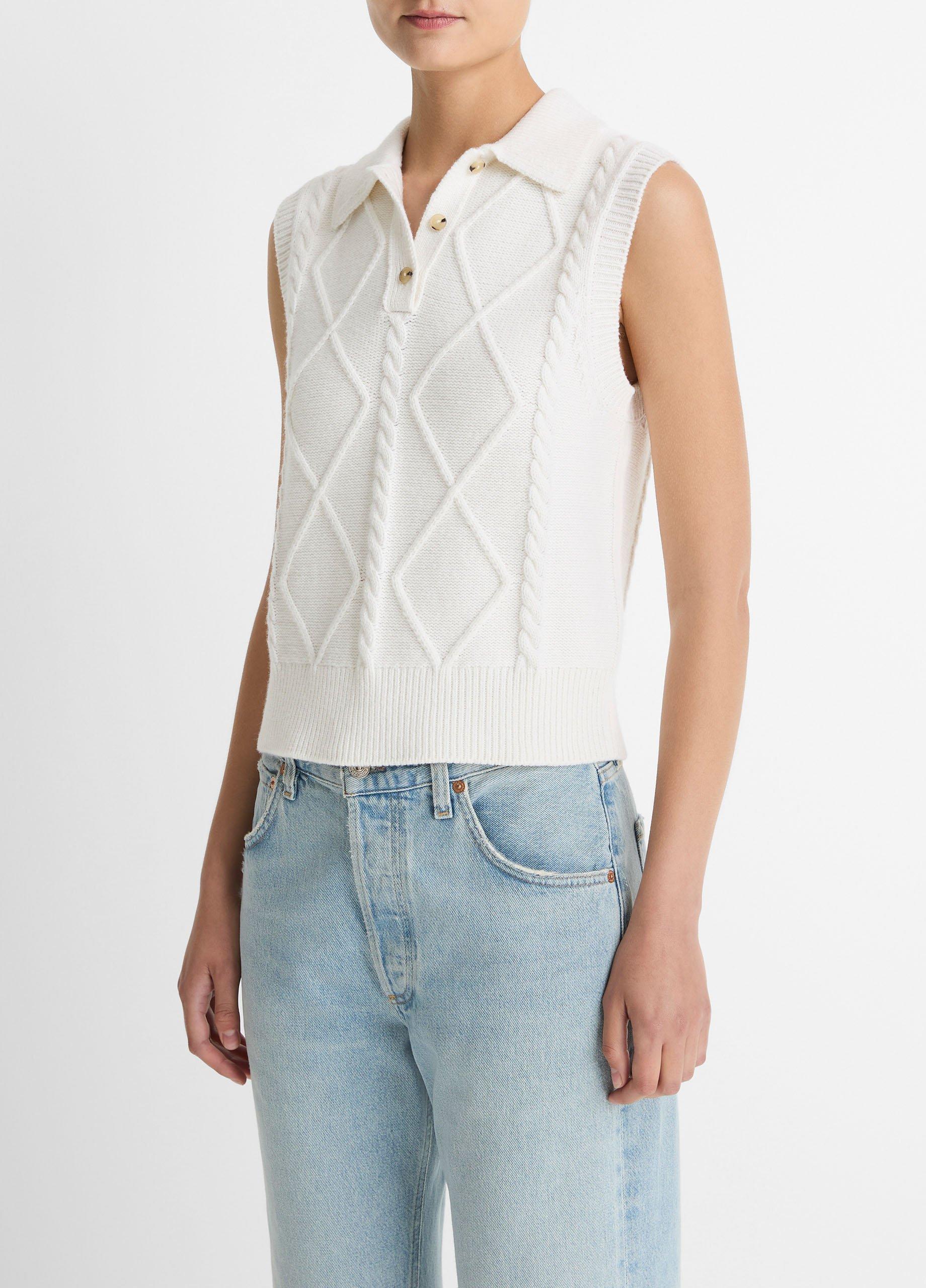 Cable-Knit Wool & Cotton-Blend Sweater Vest image number 1
