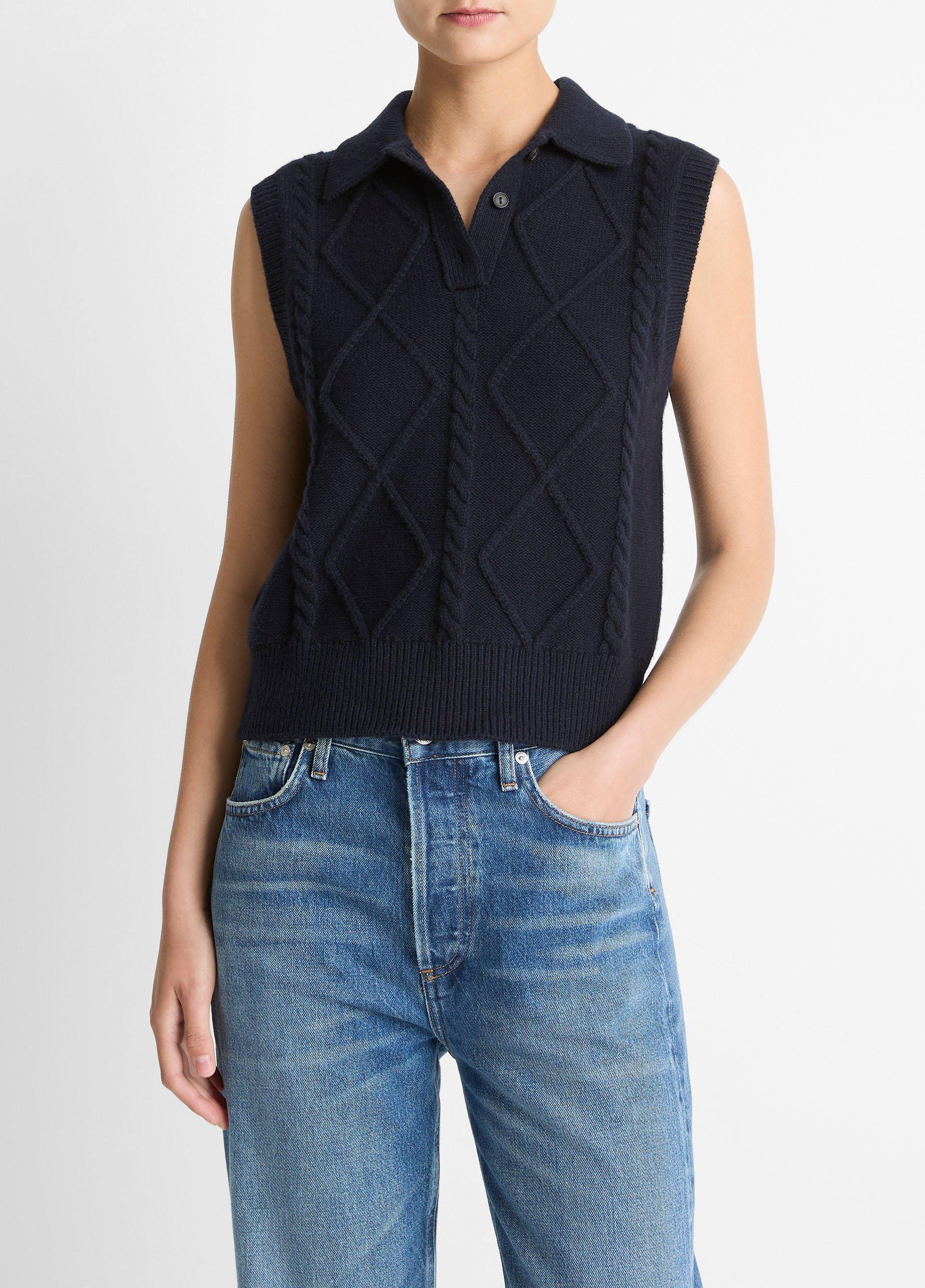 Cable-Knit Wool & Cotton-Blend Sweater Vest image number 0