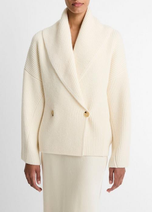 Wool-Blend Draped Sweater Coat