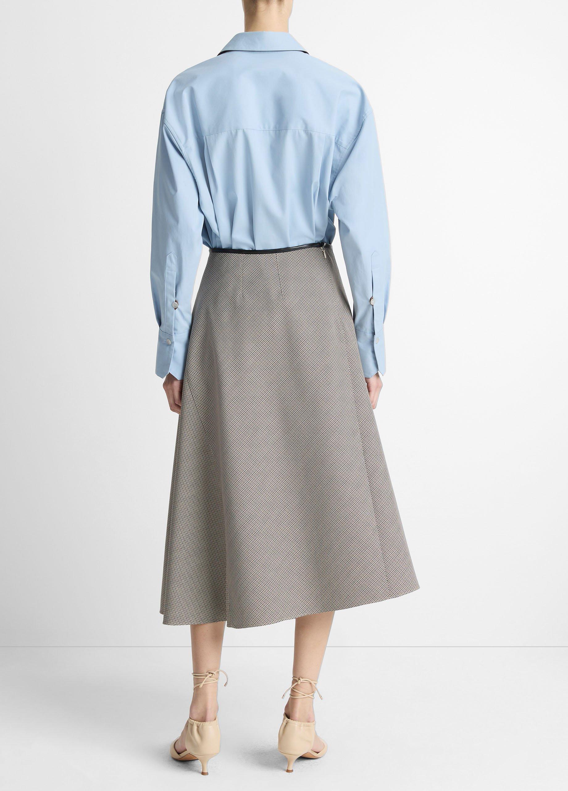 Asymmetrical Houndstooth Wool-Blend Skirt image number 2