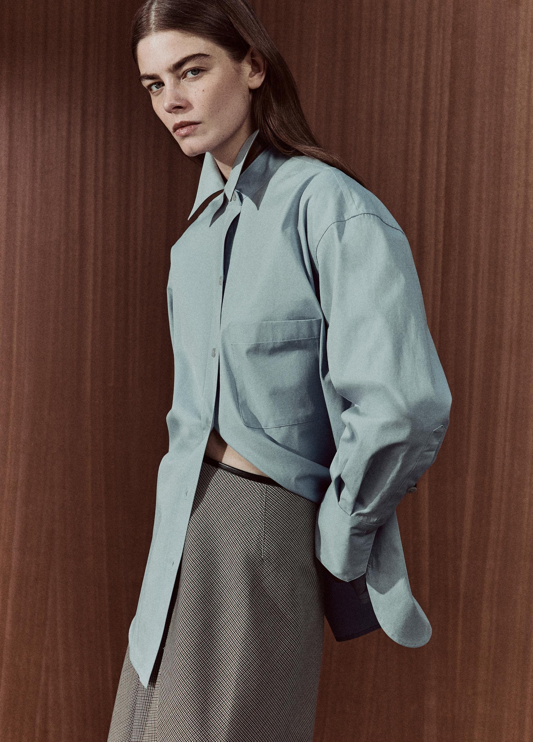 Asymmetrical Houndstooth Wool-Blend Skirt image number 5