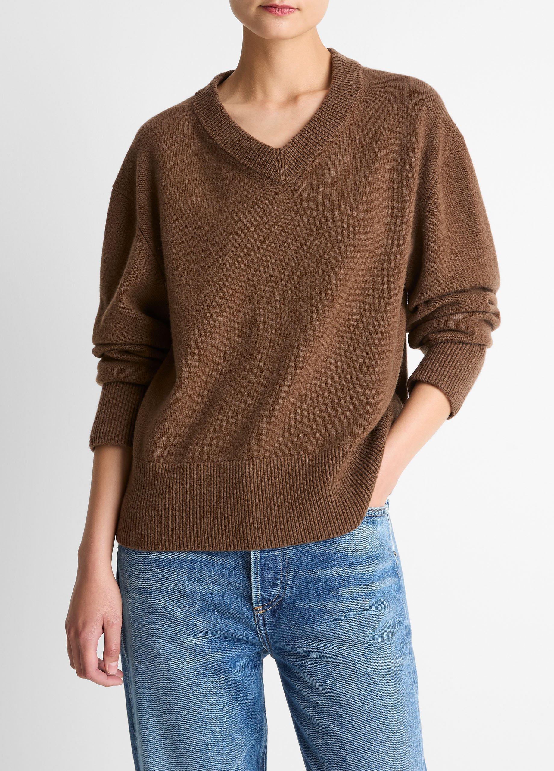 Wool-Cashmere V-Neck Sweater in V-Neck | Vince
