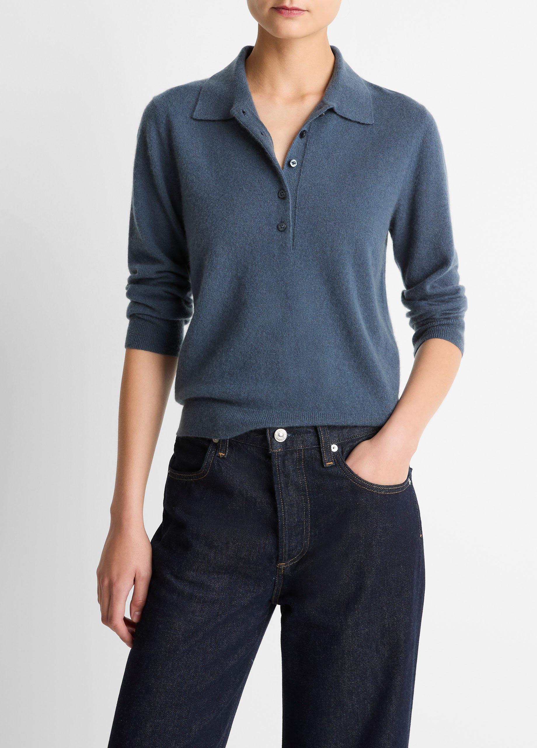 Cashmere-Silk Polo Sweater image number 0