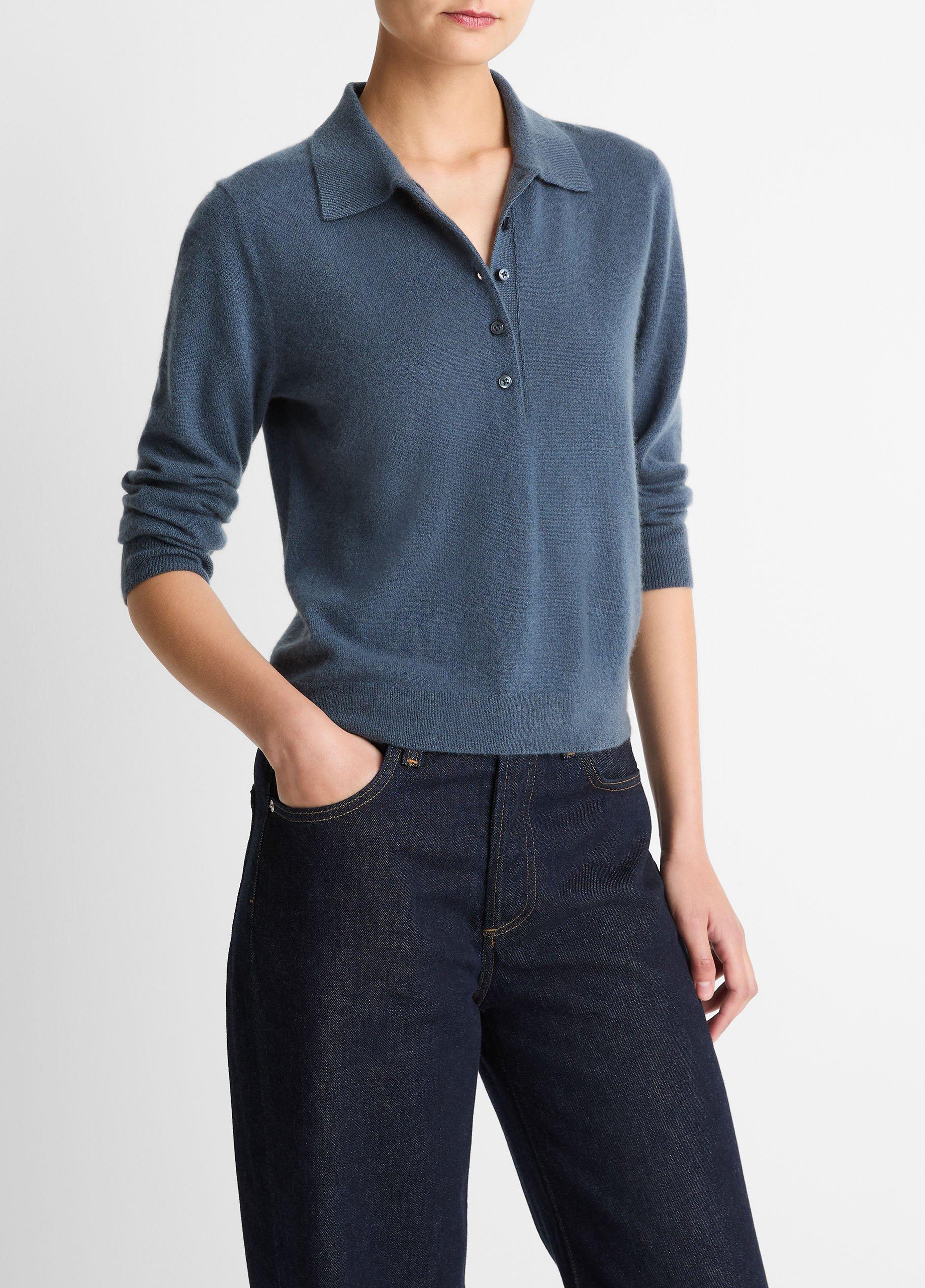 Cashmere-Silk Polo Sweater image number 1