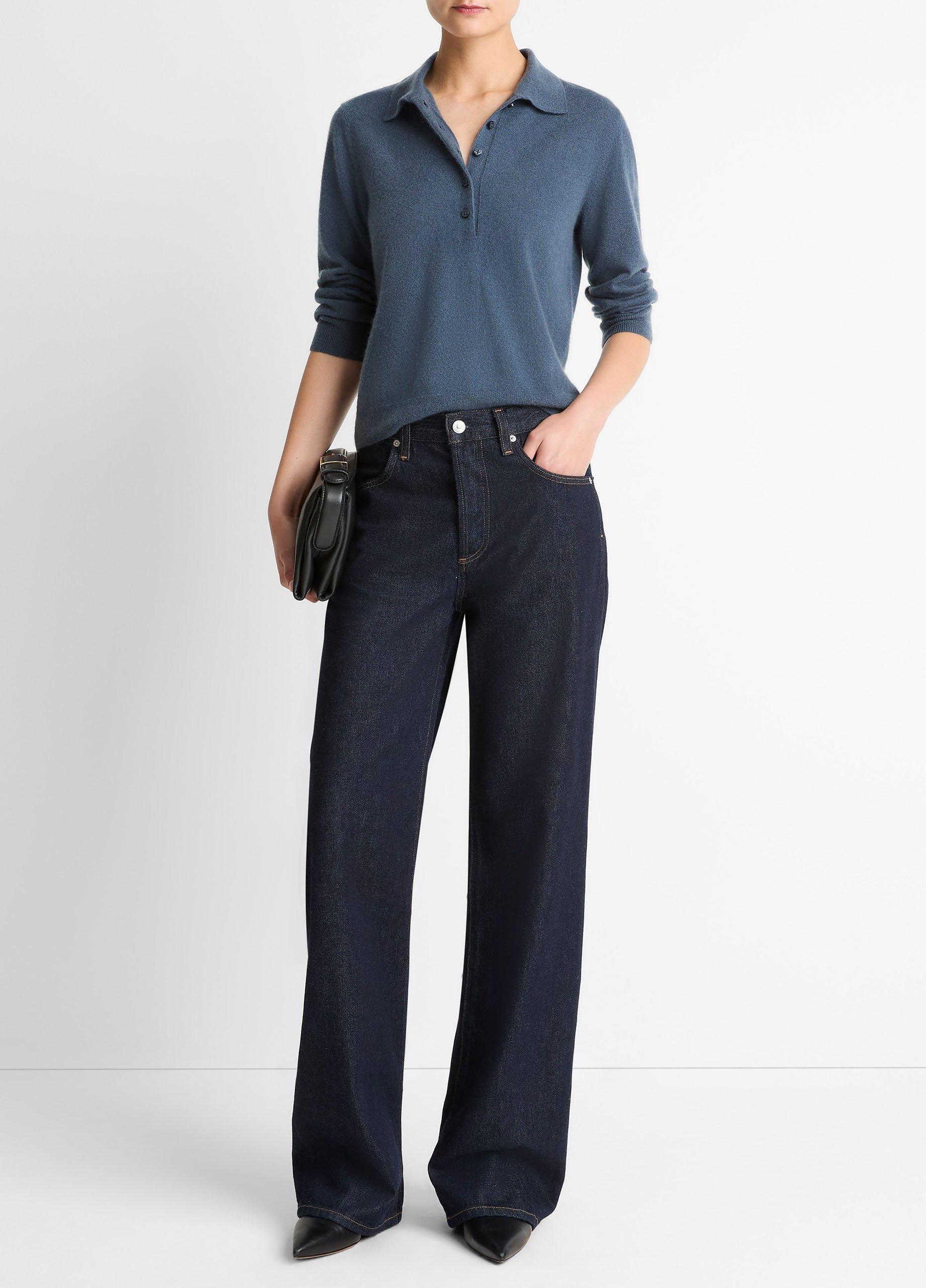 Cashmere-Silk Polo Sweater image number 3