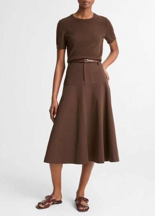Stretch-Cotton Twill Utility Full Skirt