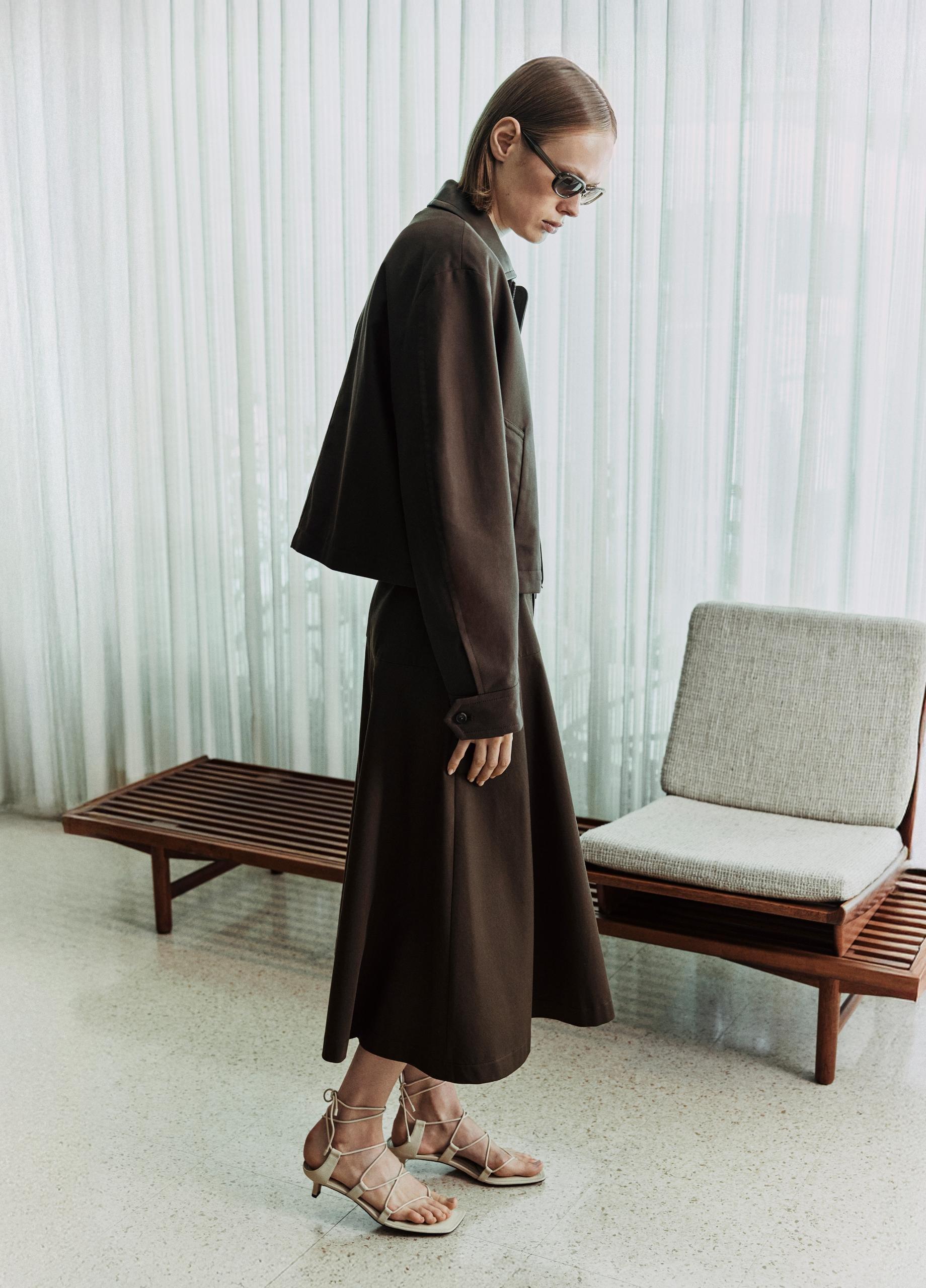 Stretch-Cotton Twill Utility Full Skirt image number 4