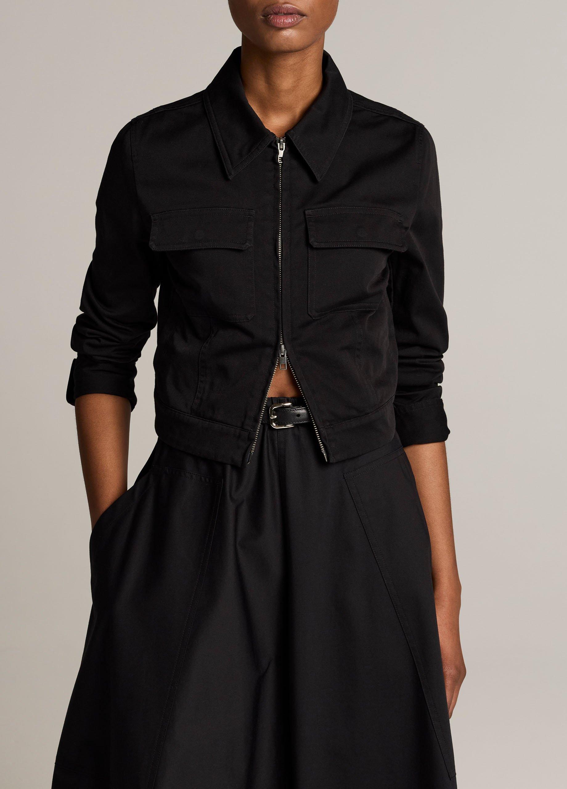 Stretch-Cotton Twill Shrunken Jacket image number 0
