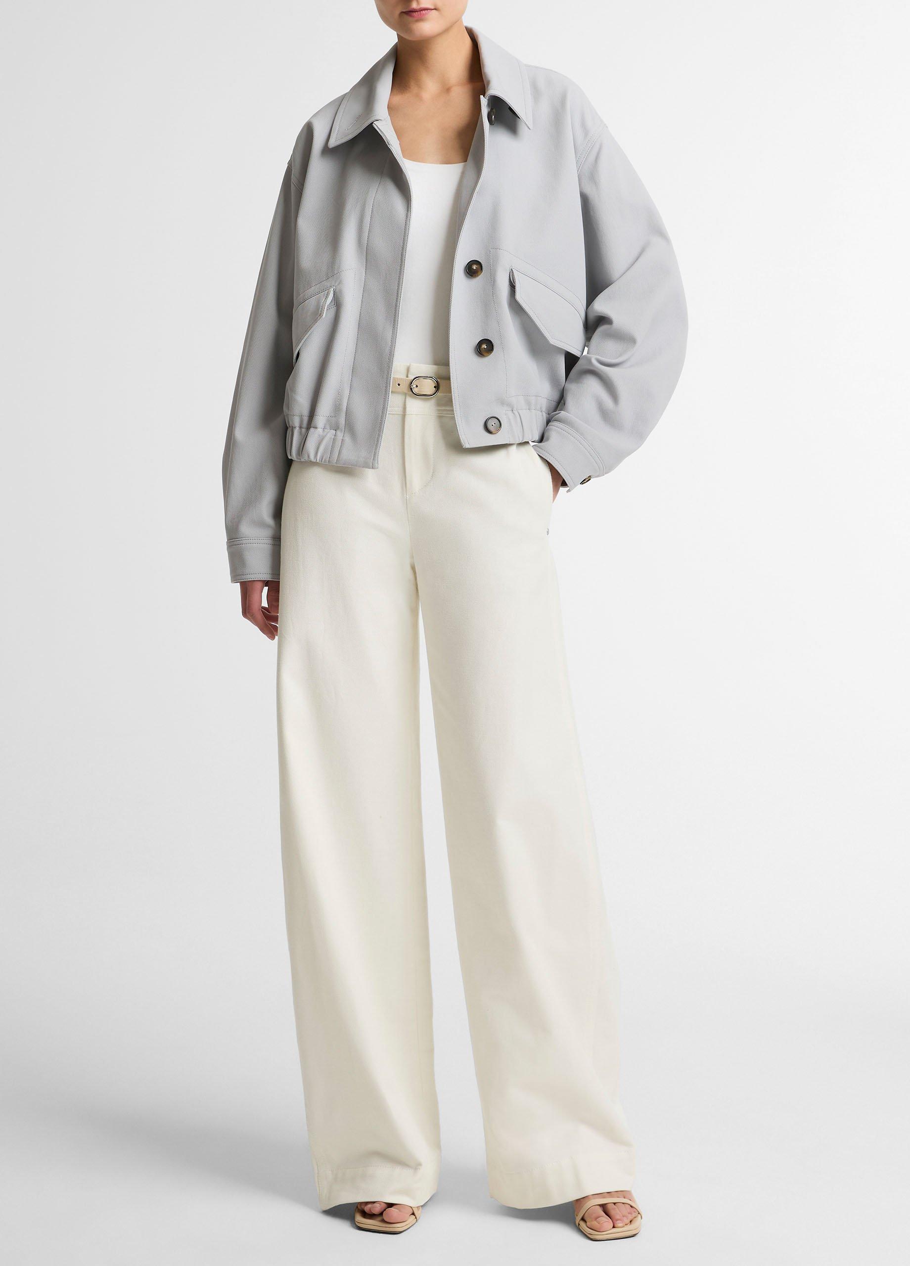 Italian Cotton Utility Double-Waist Wide-Leg Pant image number 0