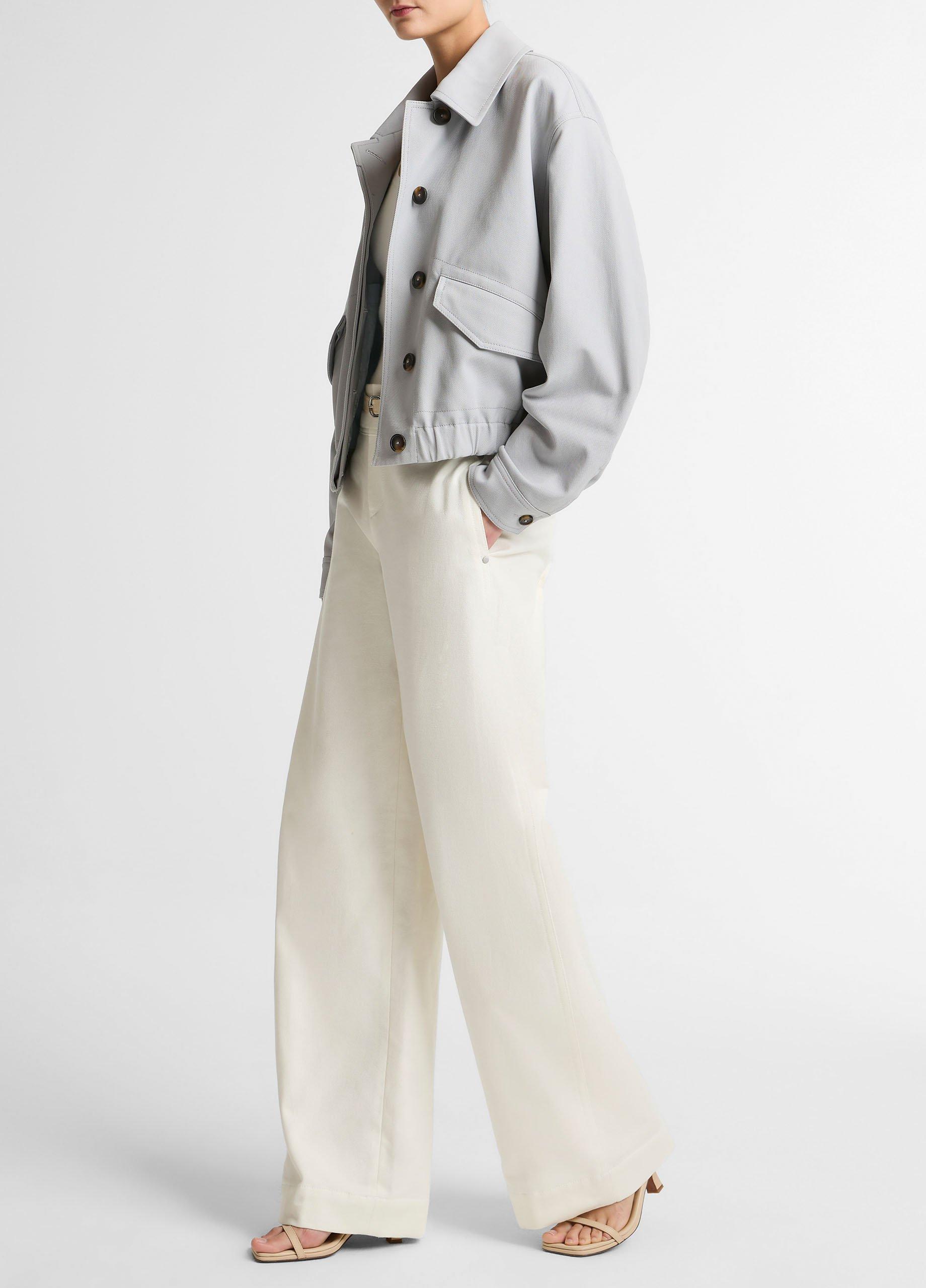 Italian Cotton Utility Double-Waist Wide-Leg Pant image number 1