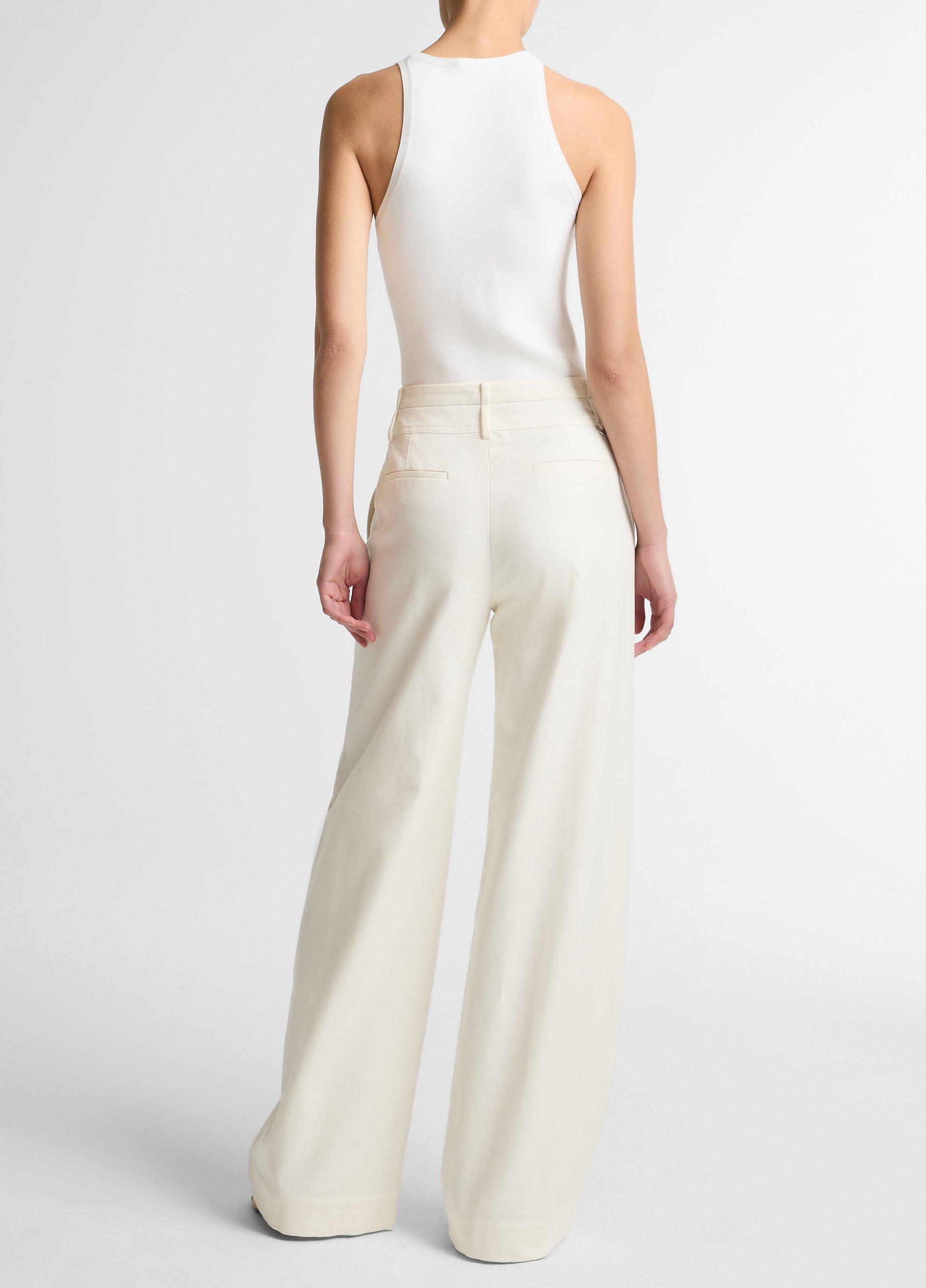 Italian Cotton Utility Double-Waist Wide-Leg Pant image number 2