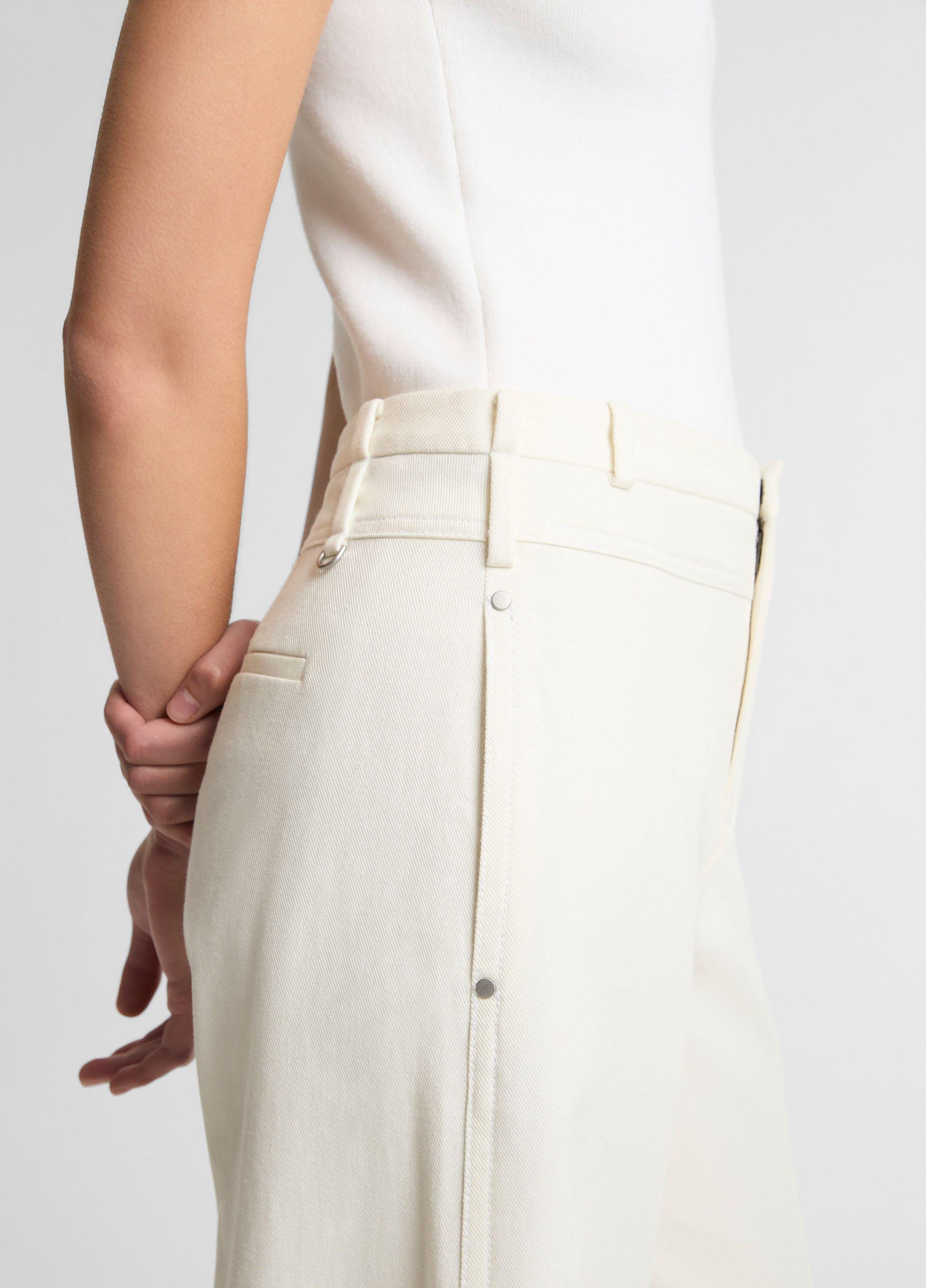 Italian Cotton Utility Double-Waist Wide-Leg Pant image number 3