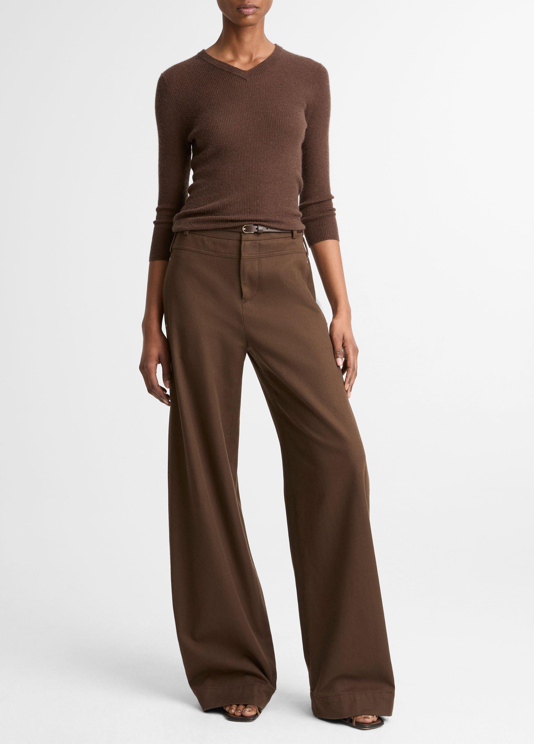 Italian Cotton Utility Double-Waist Wide-Leg Pant image number 0