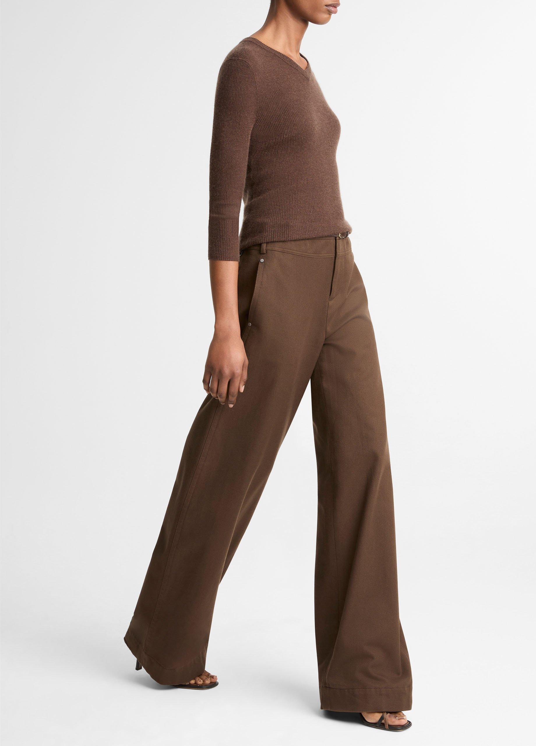 Italian Cotton Utility Double-Waist Wide-Leg Pant image number 1