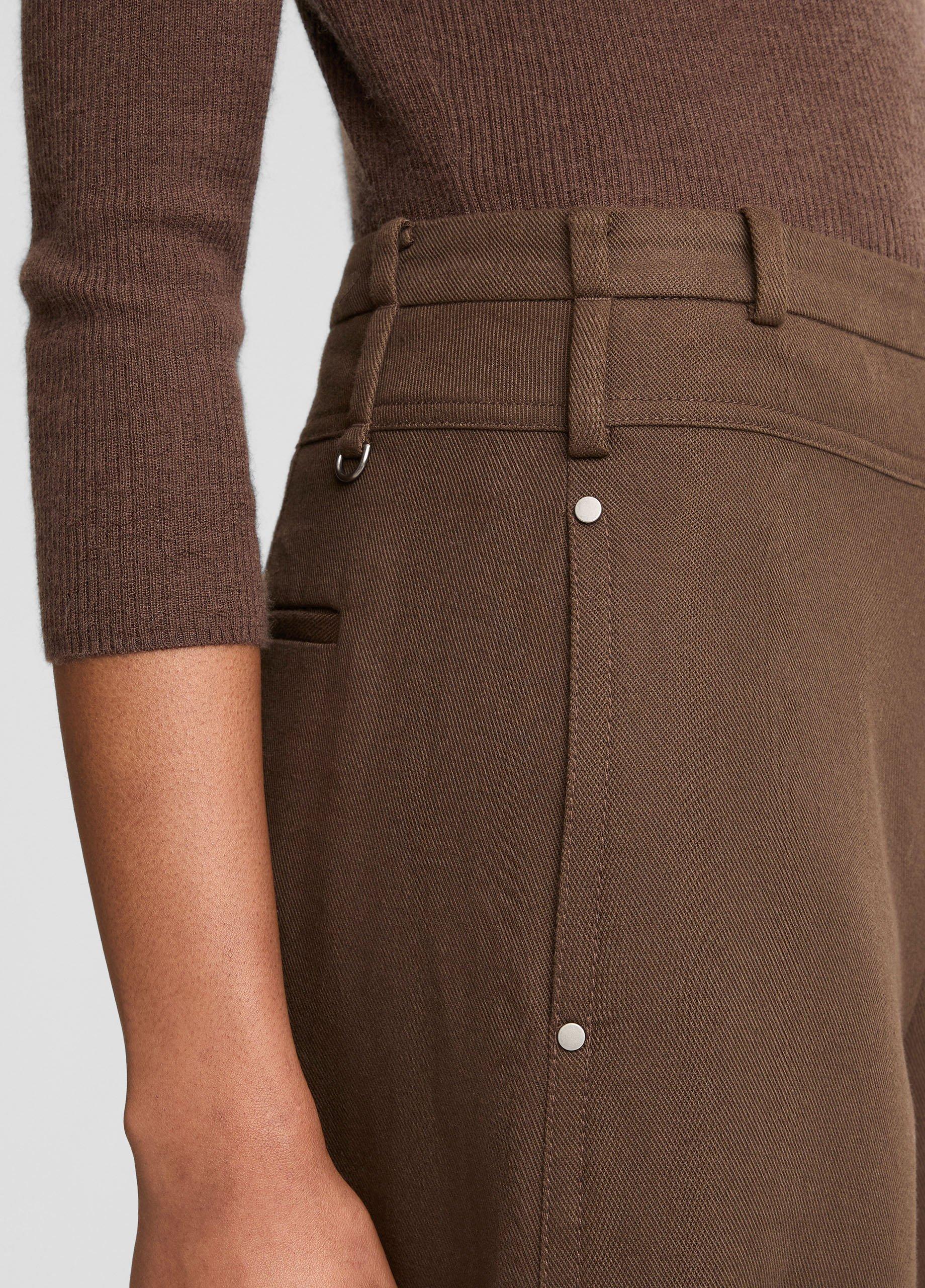 Italian Cotton Utility Double-Waist Wide-Leg Pant image number 3