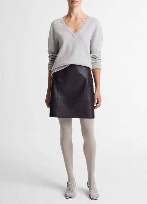 Bonded Leather Mid-Rise Skirt