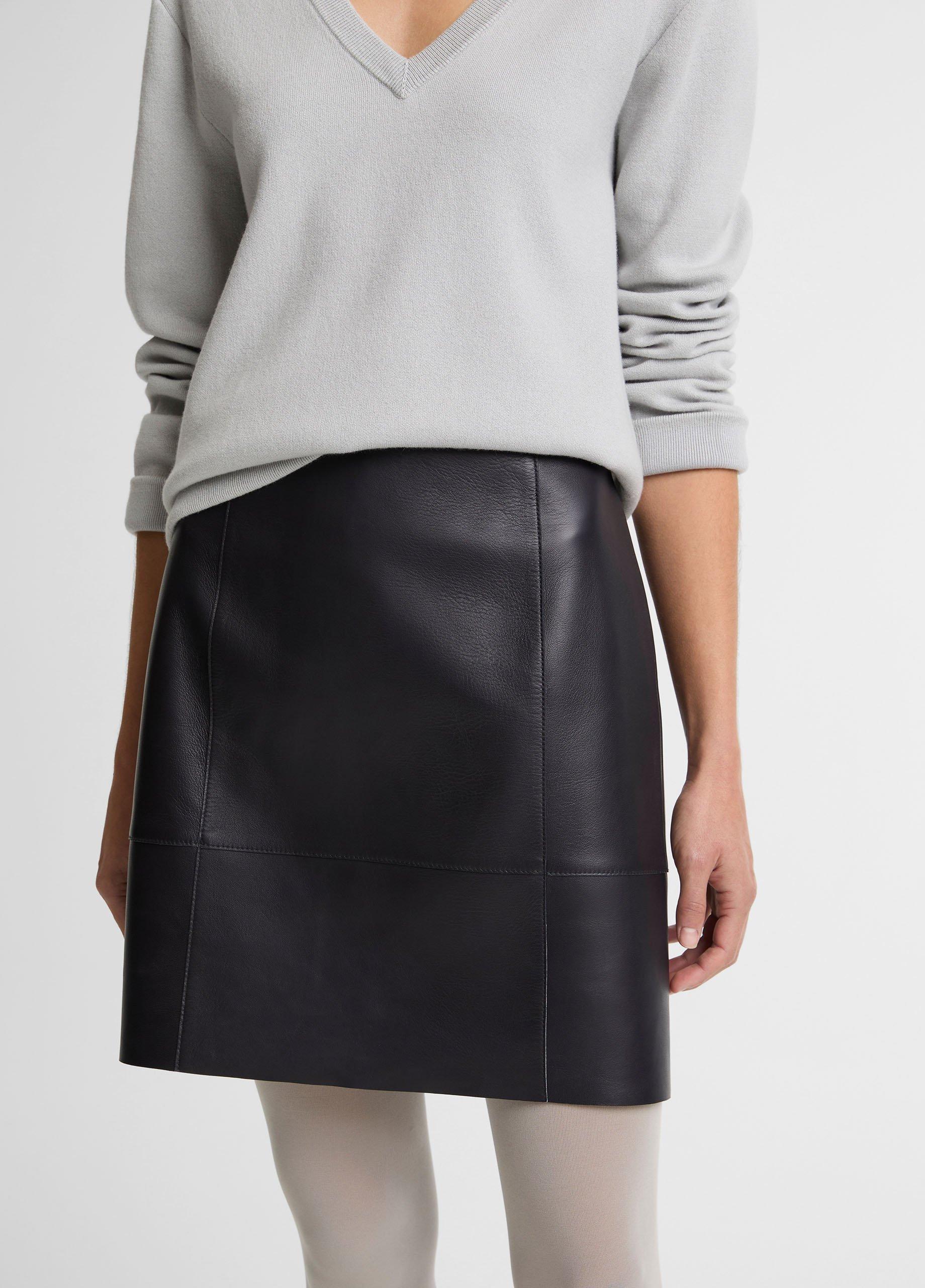 Bonded Leather Mid-Rise Skirt image number 3