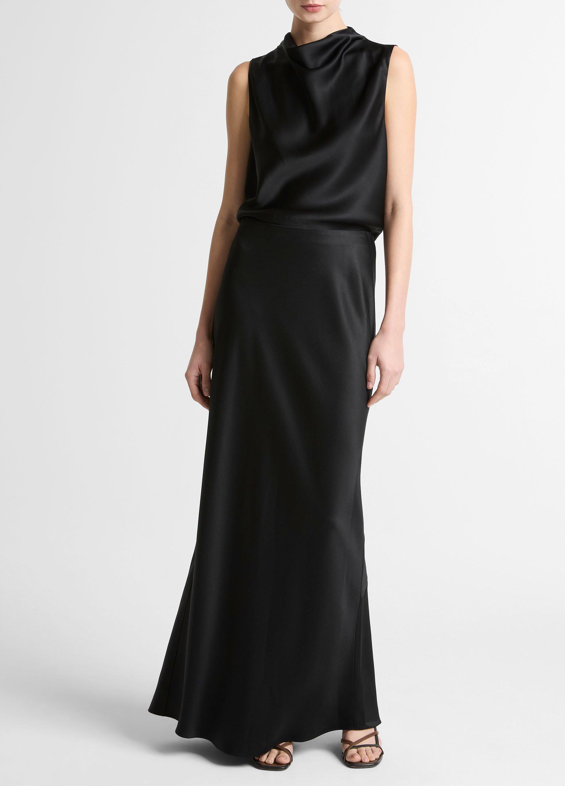 Satin Cropped Cowl-Neck Top image number 3