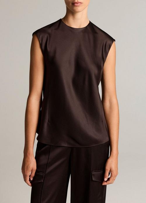 Satin Relaxed Cap-Sleeve Top
