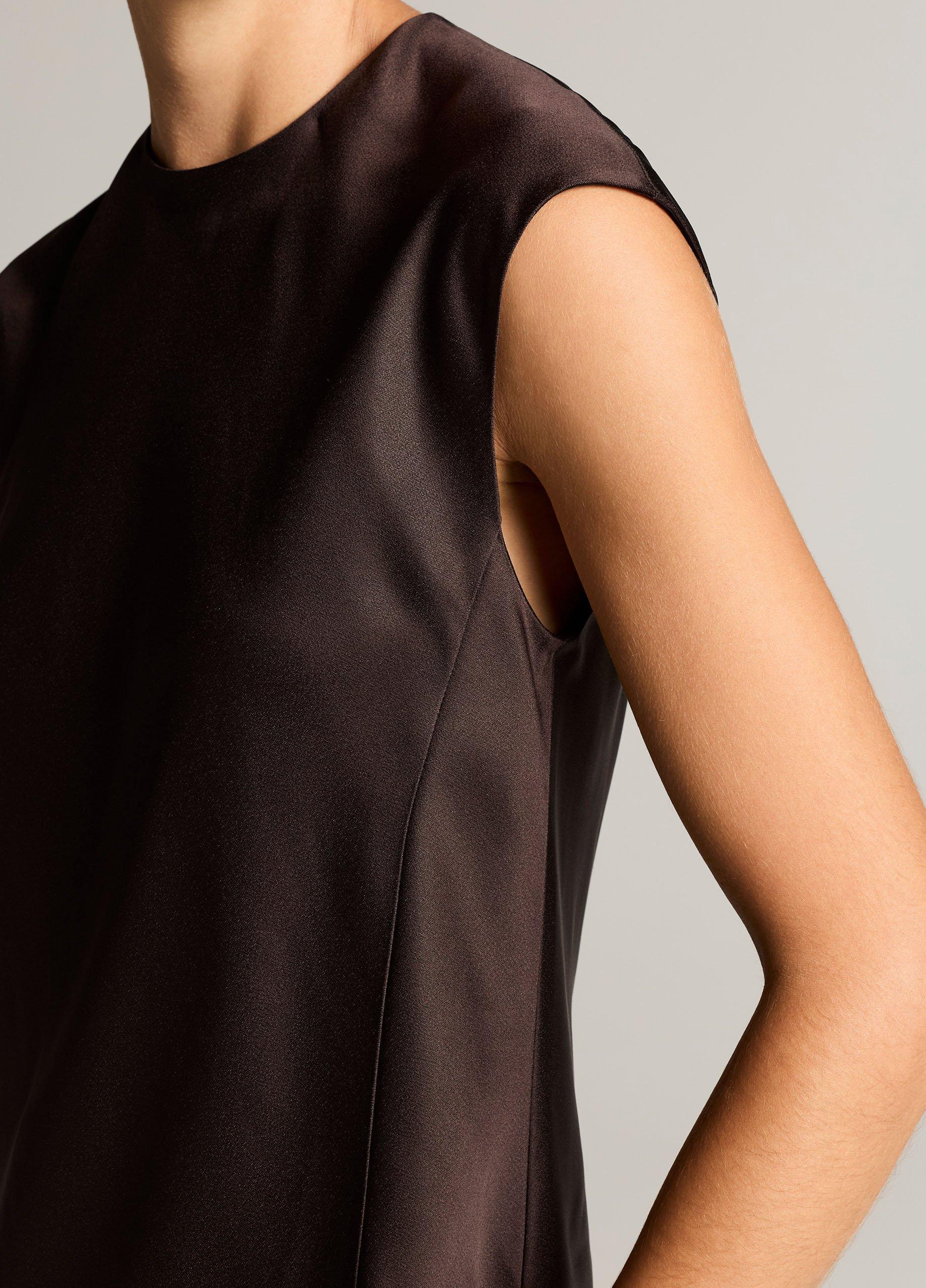 Satin Relaxed Cap-Sleeve Top image number 1