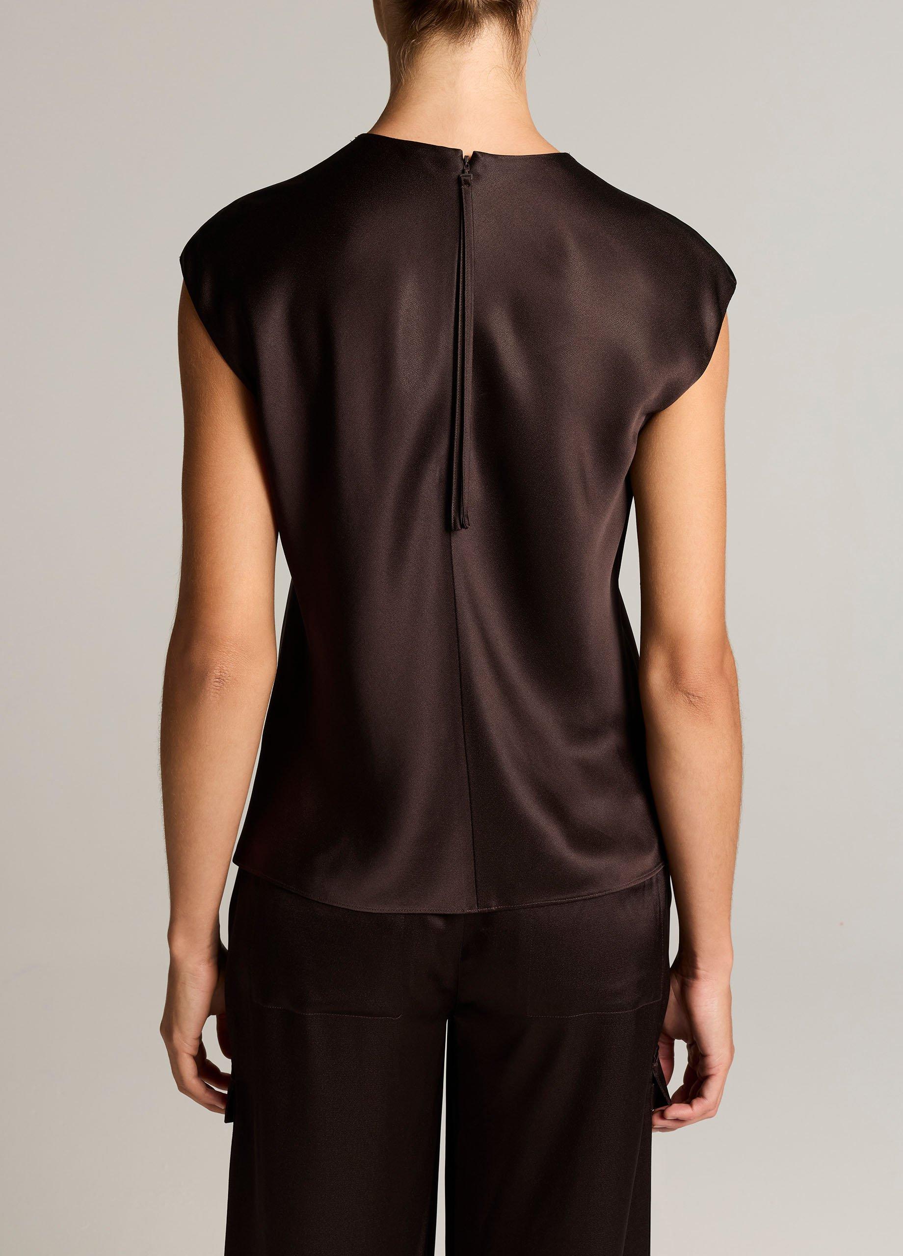 Satin Relaxed Cap-Sleeve Top image number 2