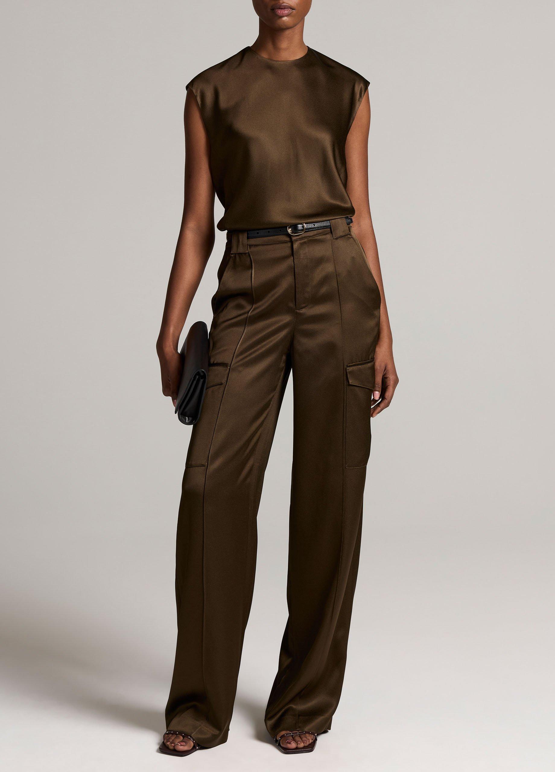 Satin Relaxed Cap-Sleeve Top image number 3