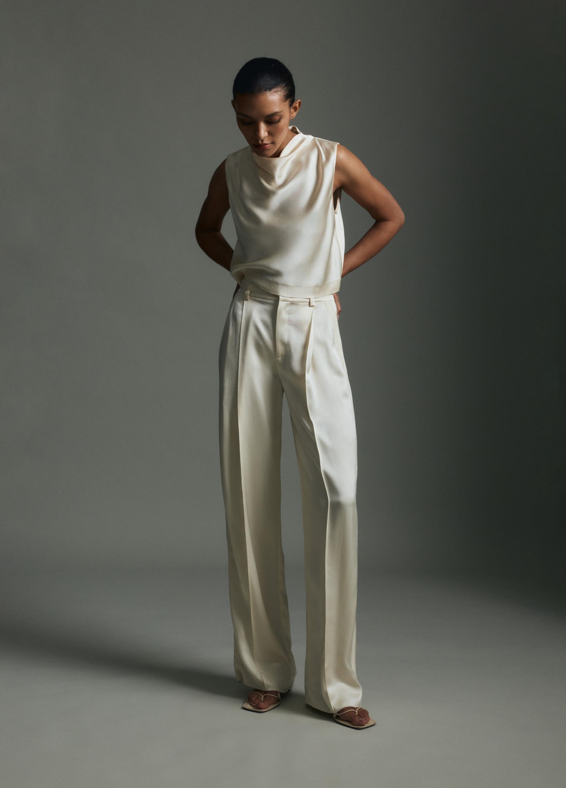 Satin High-Waist Trouser image number 4