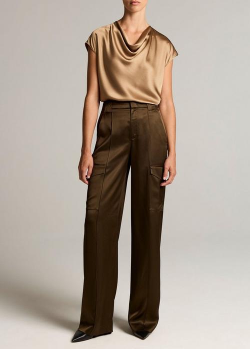 Satin High-Waist Utility Trouser