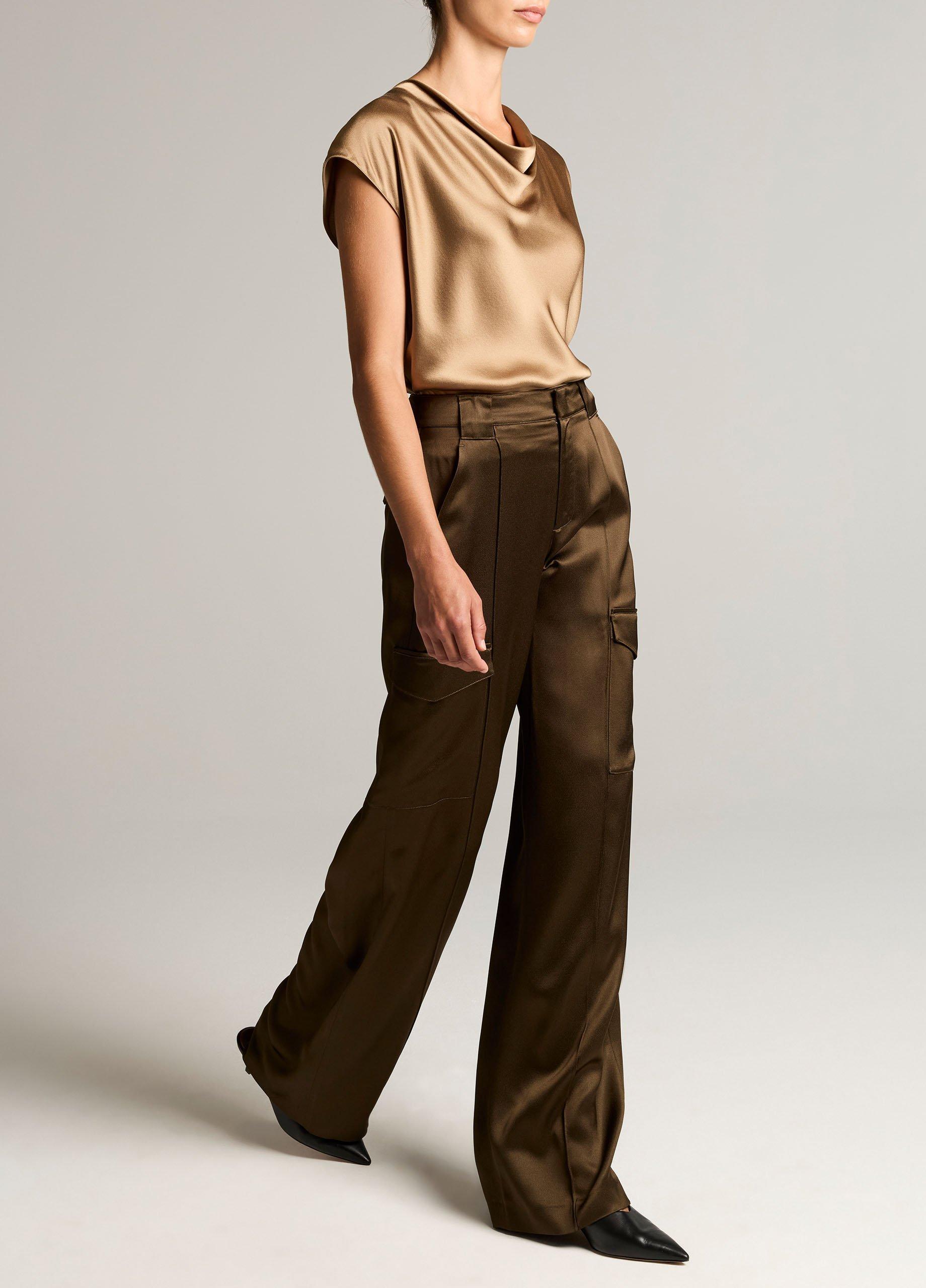 Satin High-Waist Utility Trouser image number 1