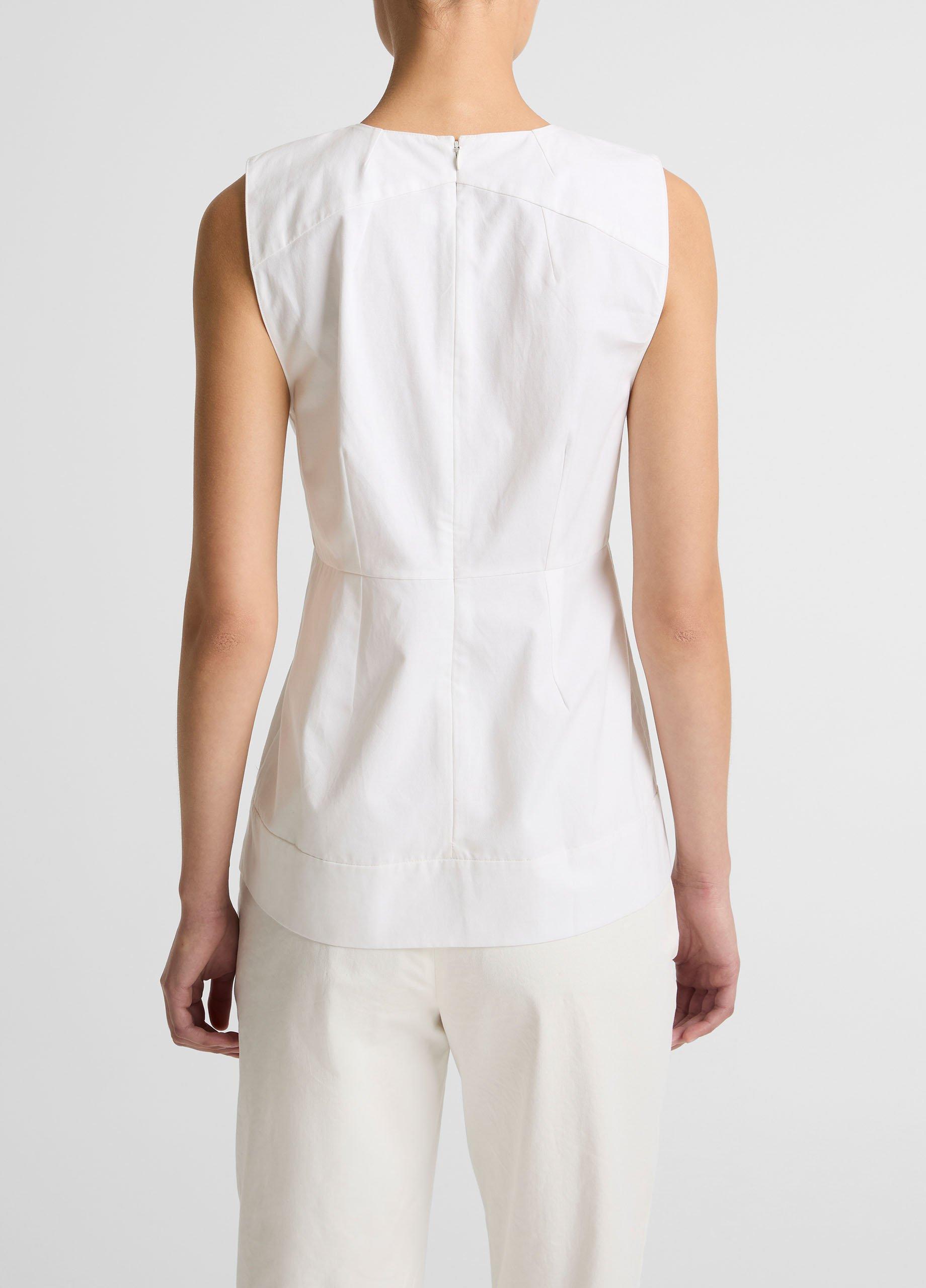 Cotton-Blend Pleated Paneled Top image number 2