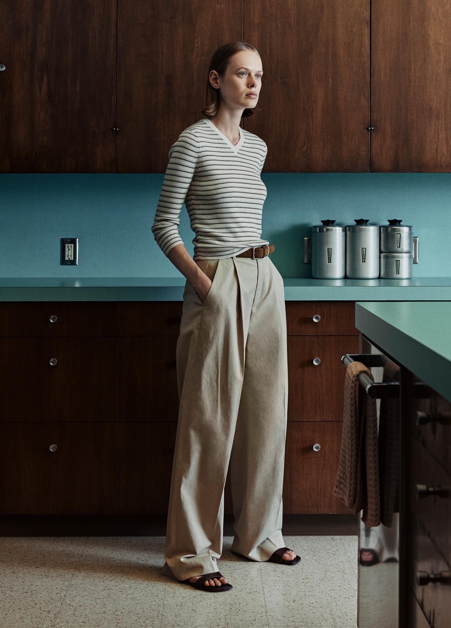 Camille Cotton-Blend Wide-Leg Trouser image number 4