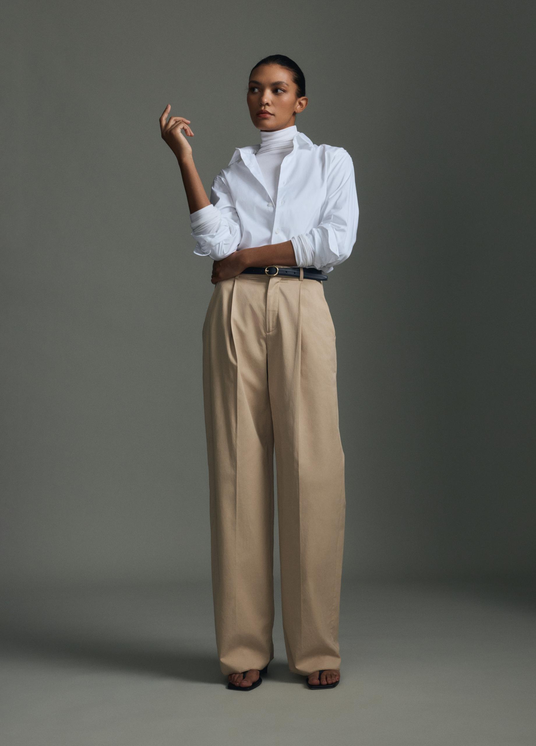 Camille Cotton-Blend Wide-Leg Trouser image number 5