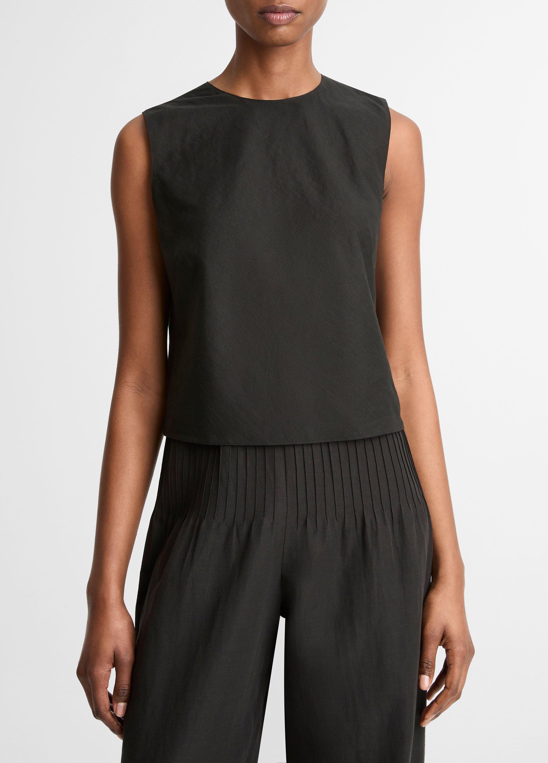 Linen Crew Neck Shell image number 0