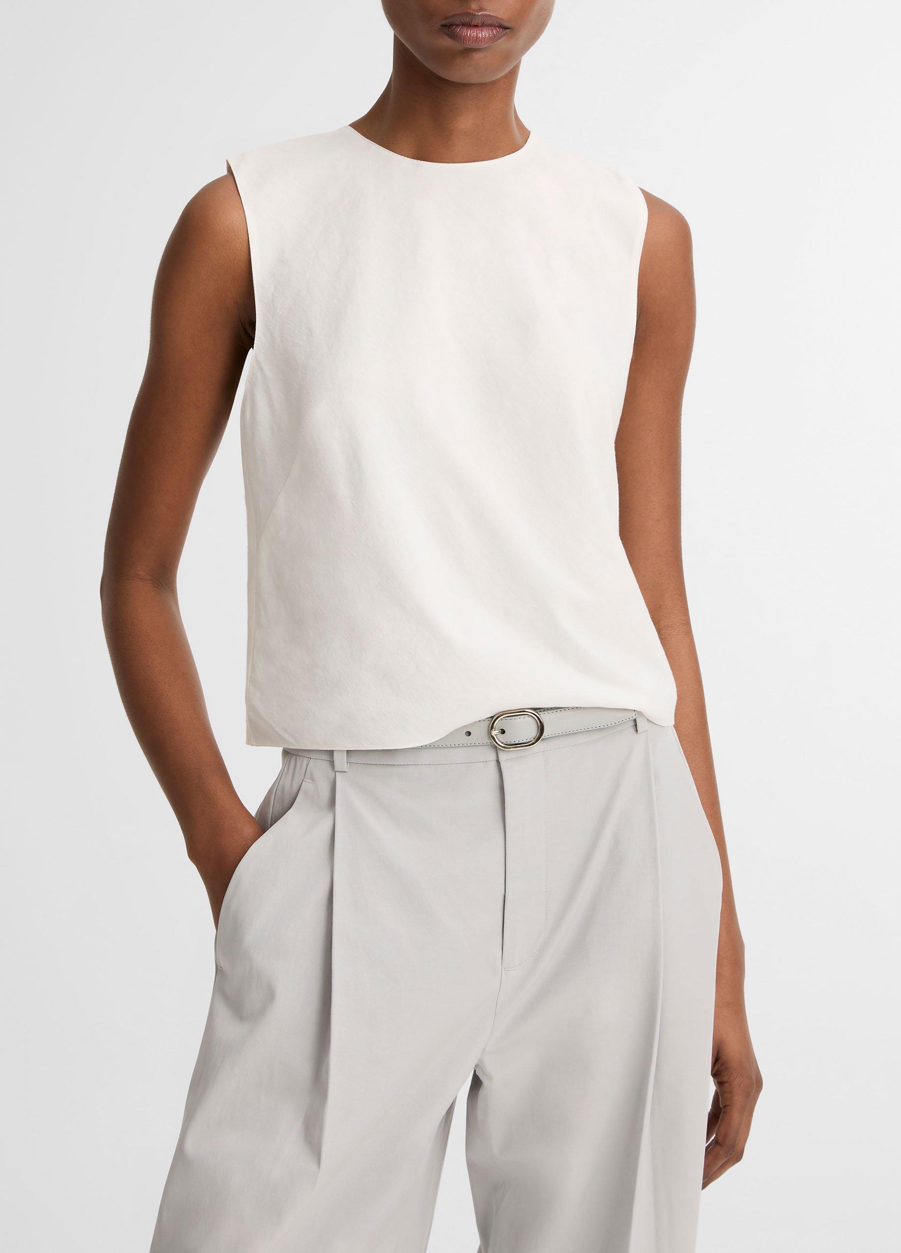 Linen Crew Neck Shell from Vince - $248