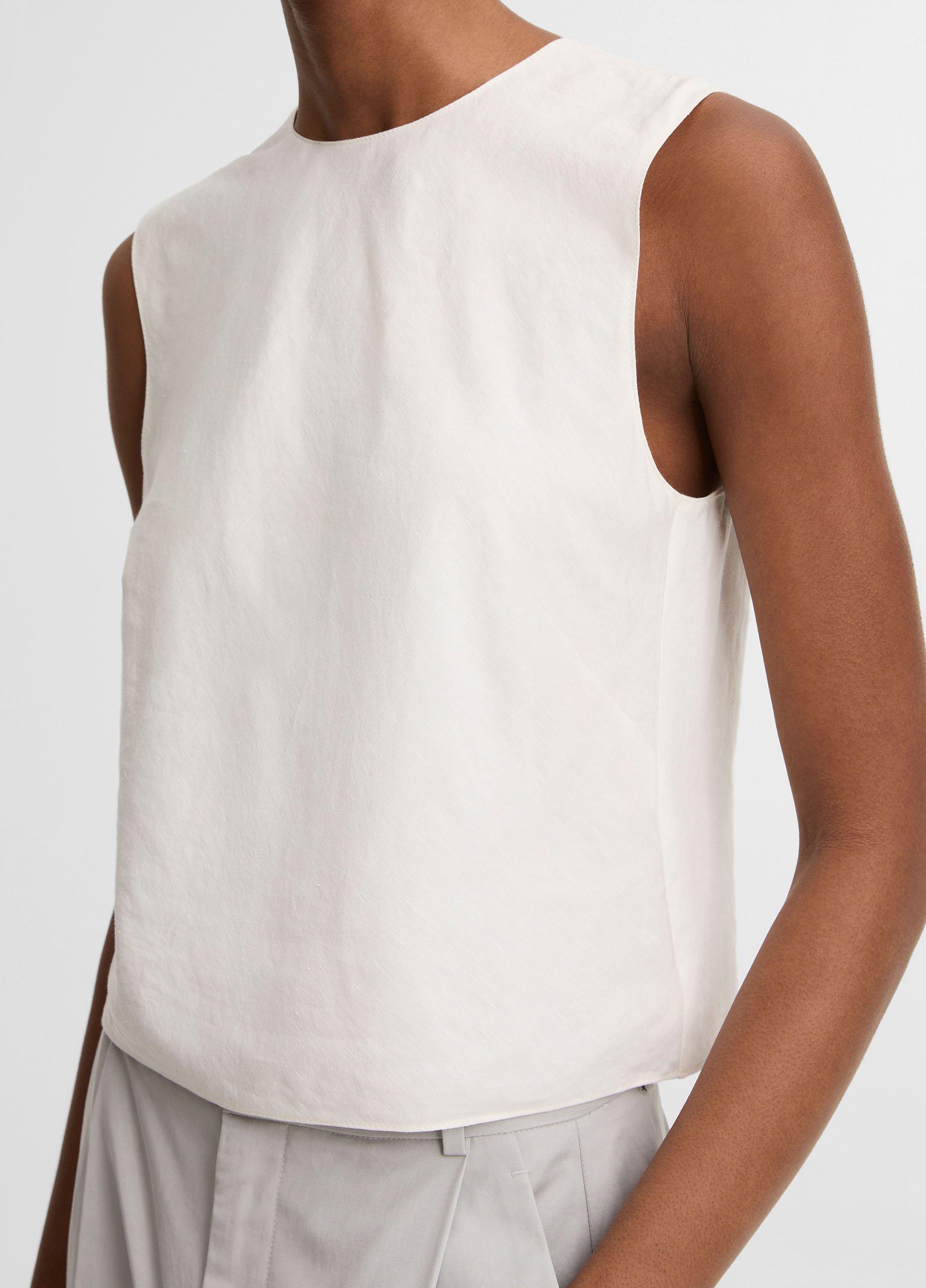 Linen Crew Neck Shell image number 1