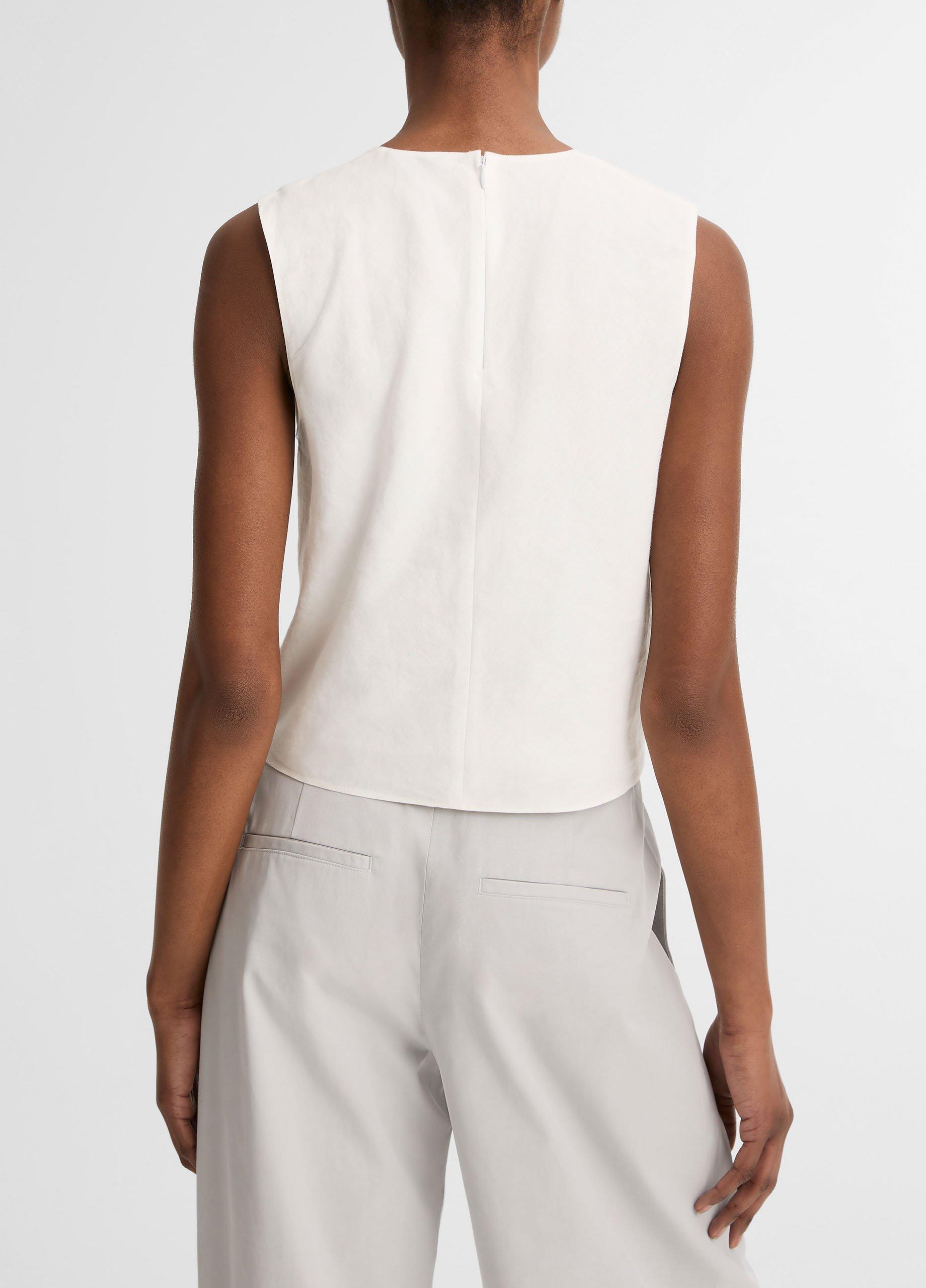 Linen Crew Neck Shell image number 2