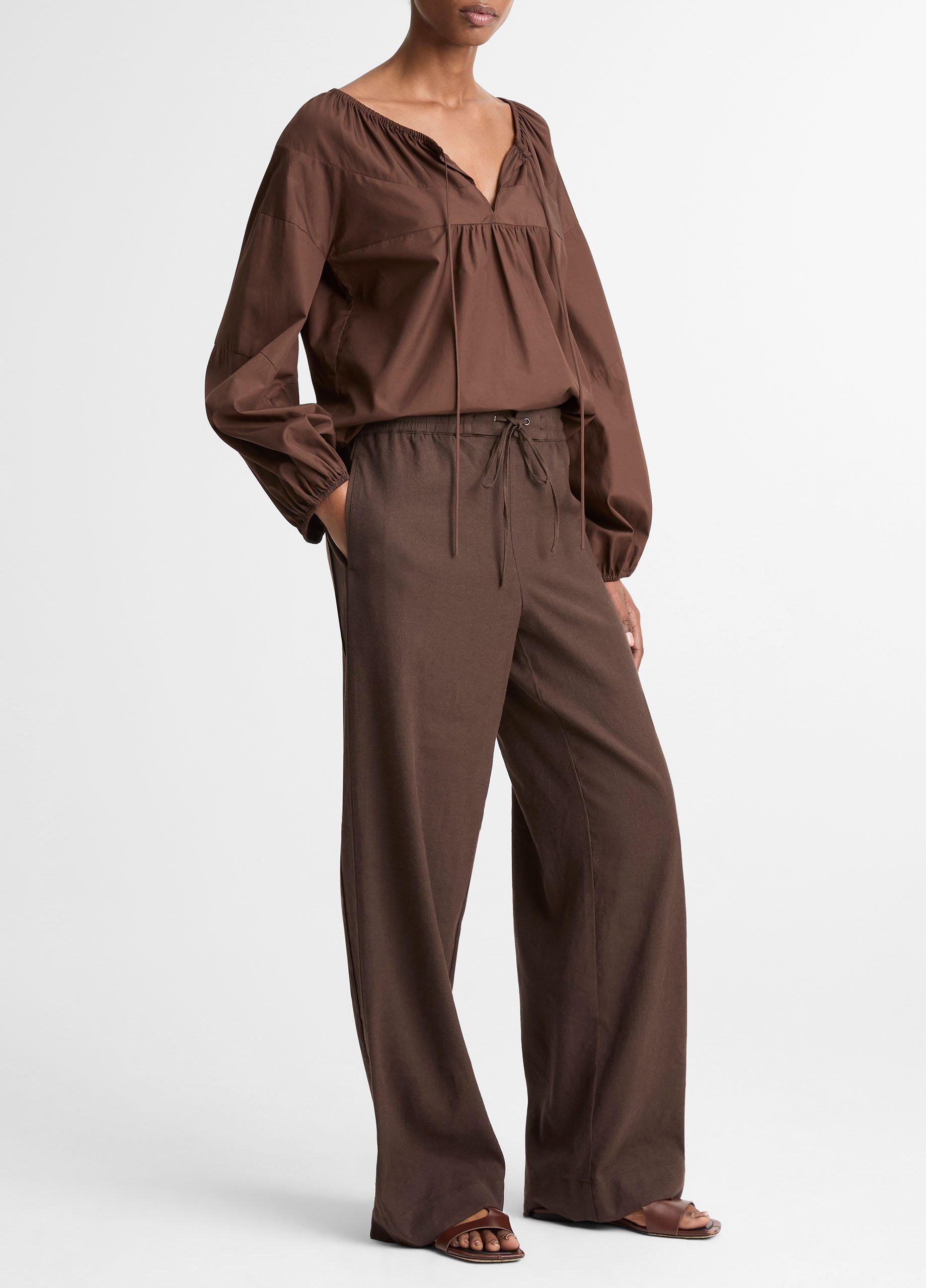 Linen-Blend Drawstring Pant image number 1