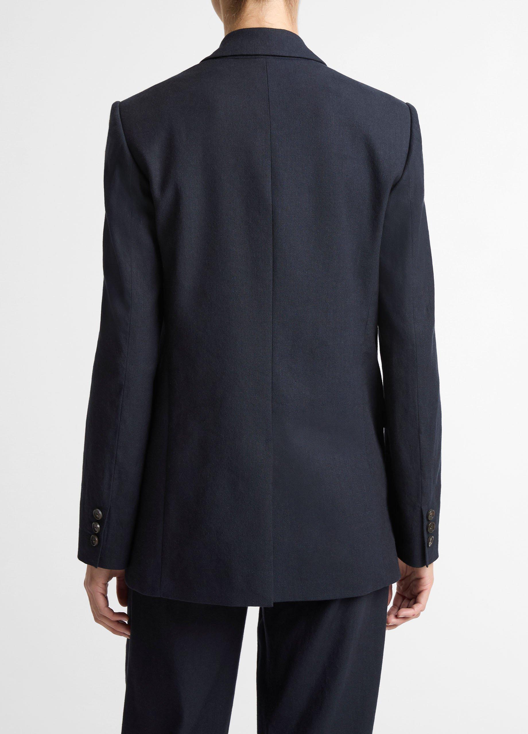 Linen-Blend Single-Breasted Blazer image number 2