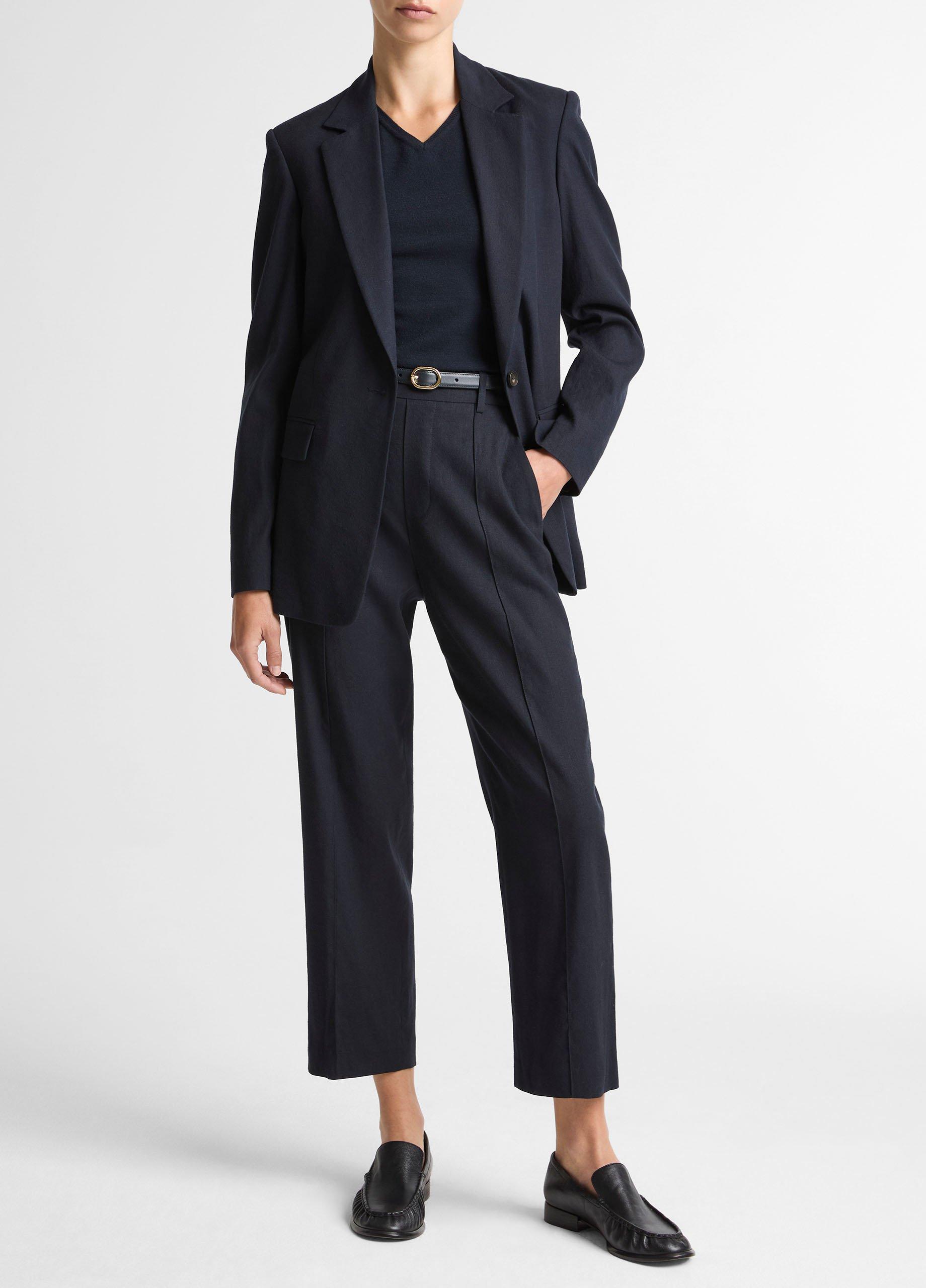 Linen-Blend Single-Breasted Blazer image number 3