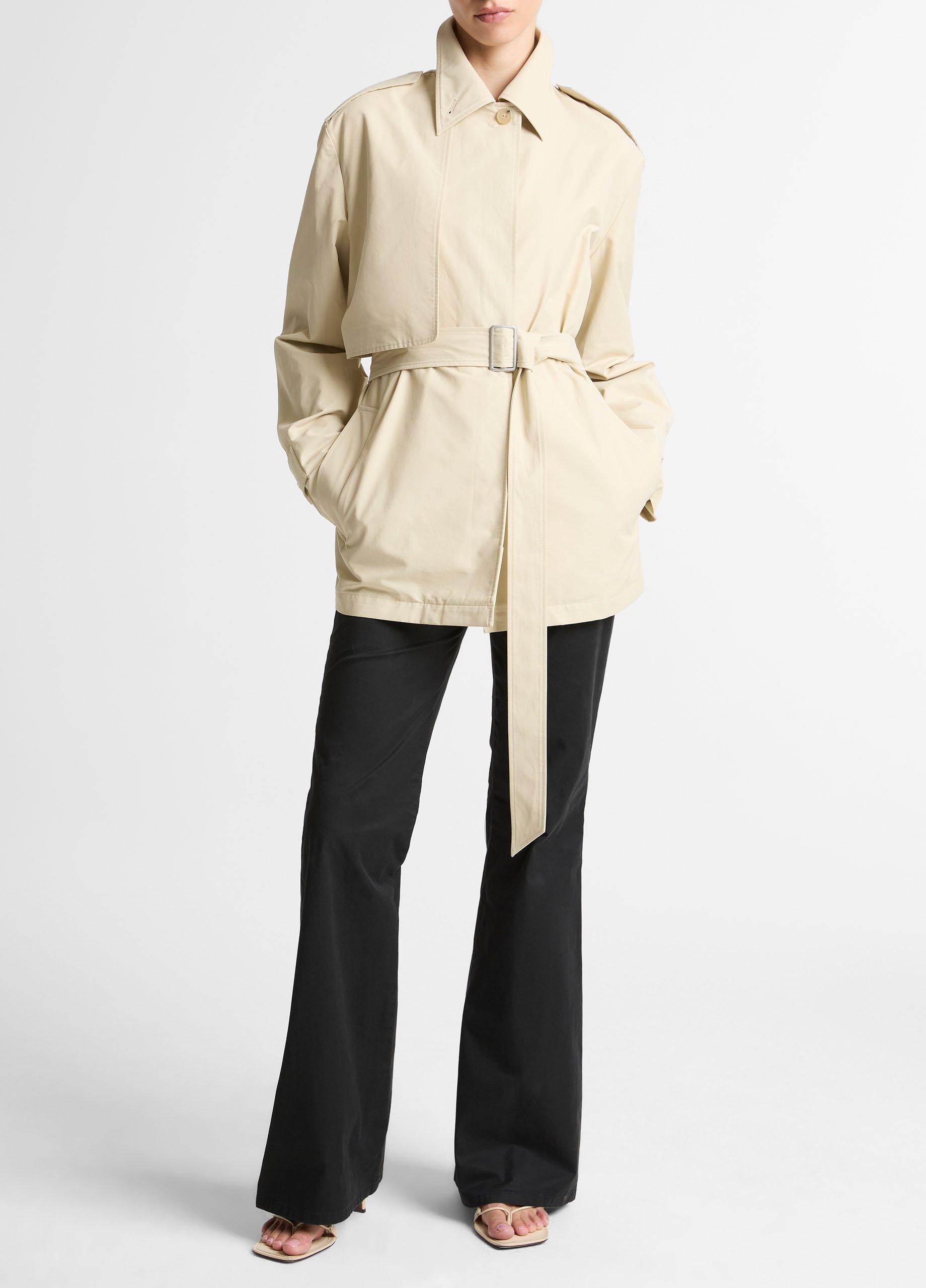 Cotton-Blend Short Trench Coat image number 0