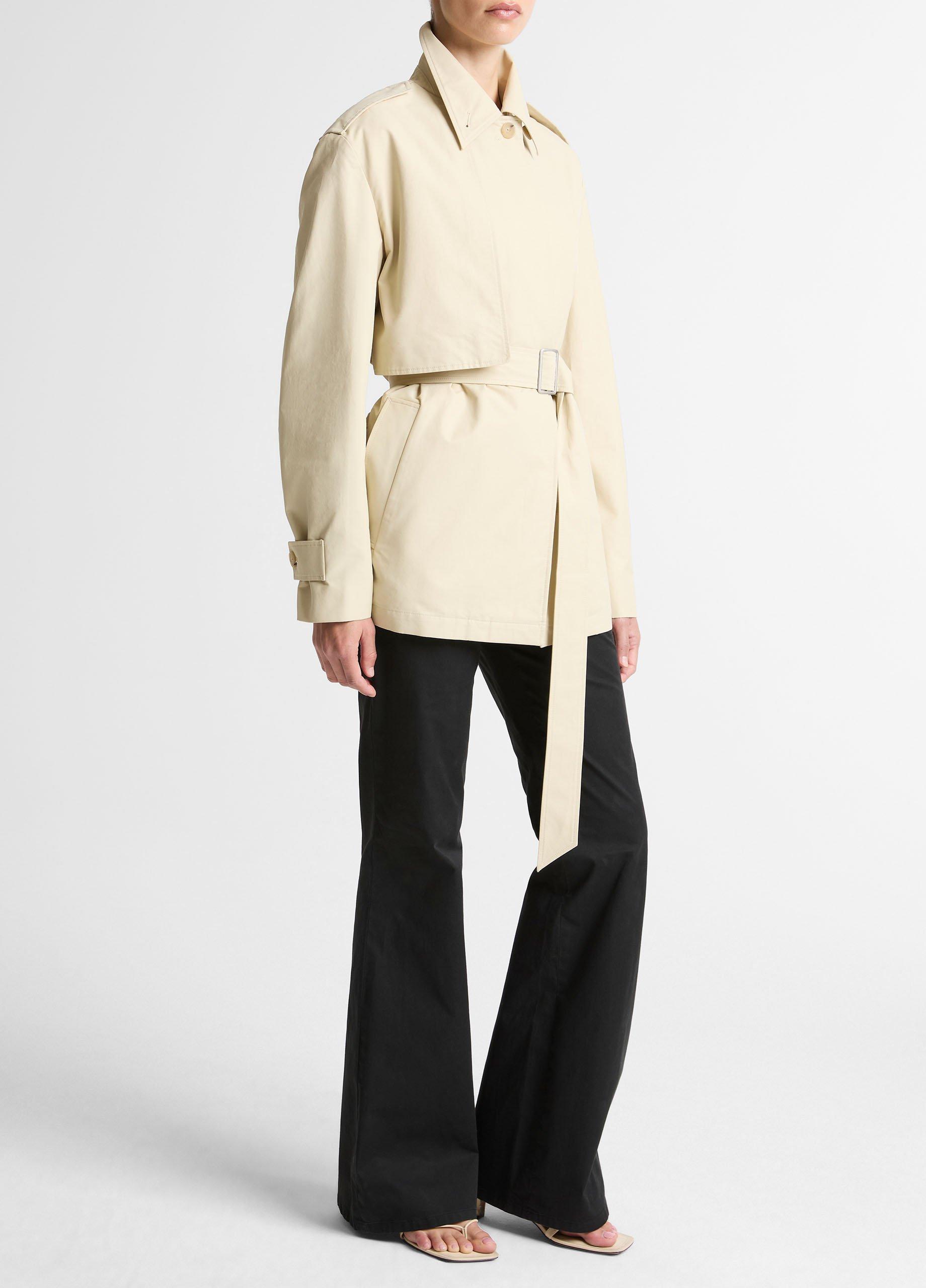 Cotton-Blend Short Trench Coat image number 1